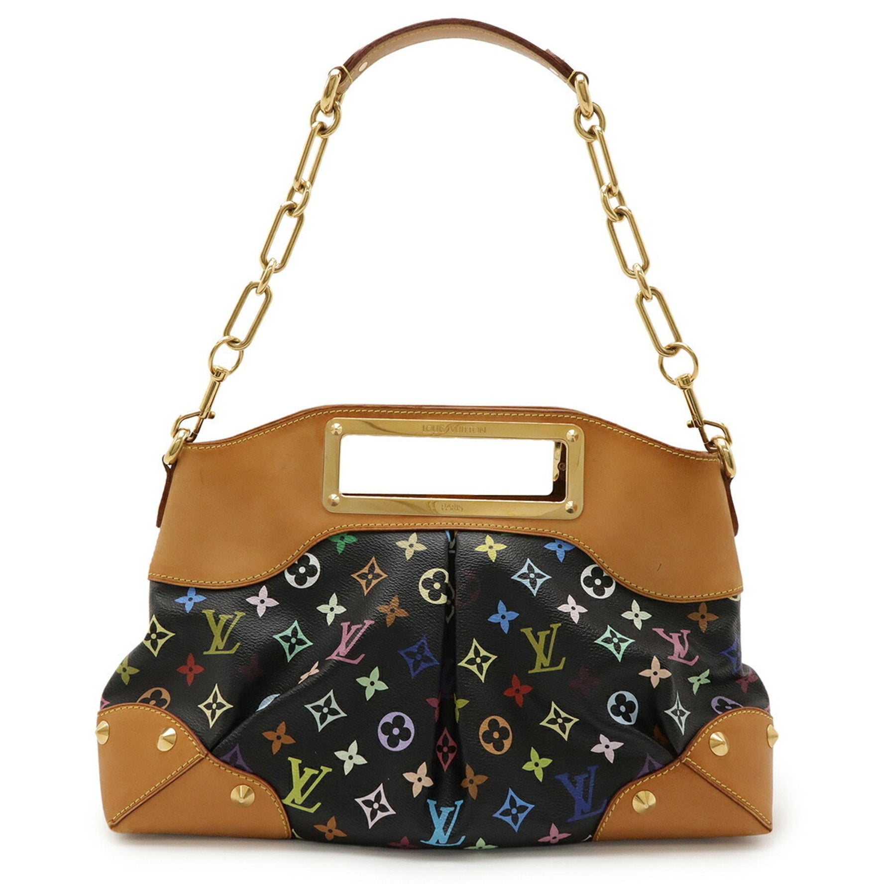 LOUIS VUITTON Monogram Multicolore Judy MM Handbag/Shoulder Bag in Noir and Black