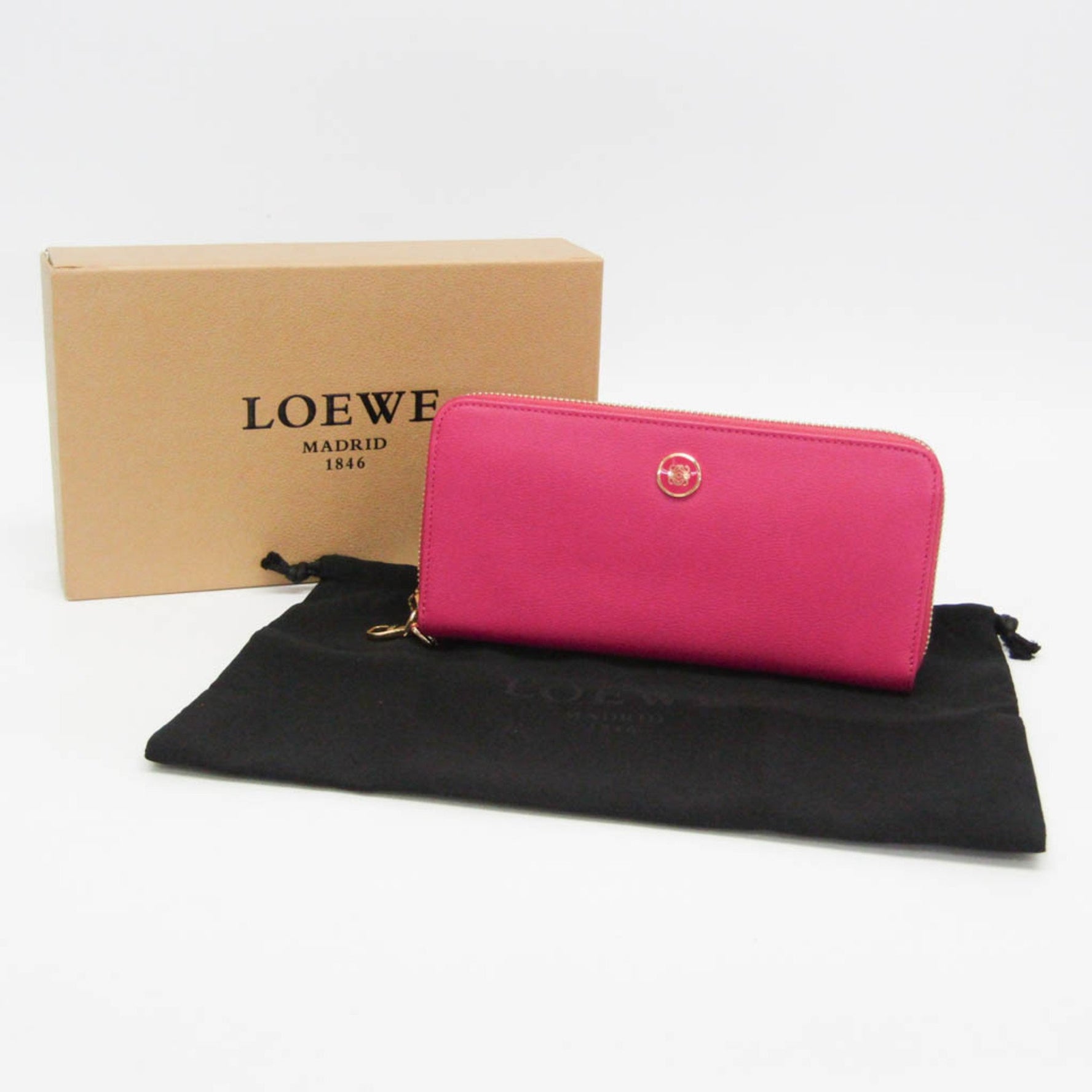 Loewe Anagram Button Leather Long Wallet (bi-fold)