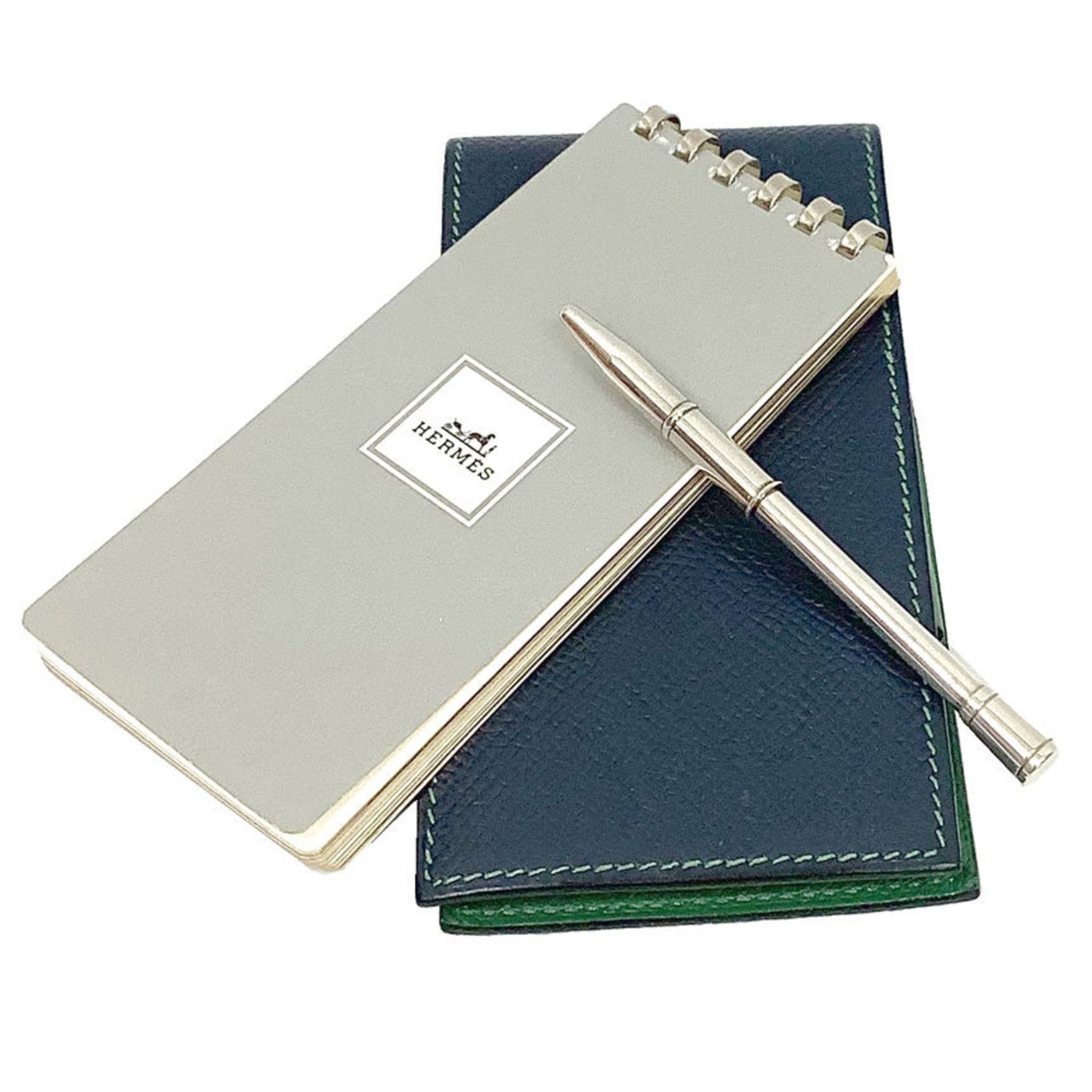 HERMES Memo Pad Cover & Ballpoint Pen Set Men's Women's Unisex