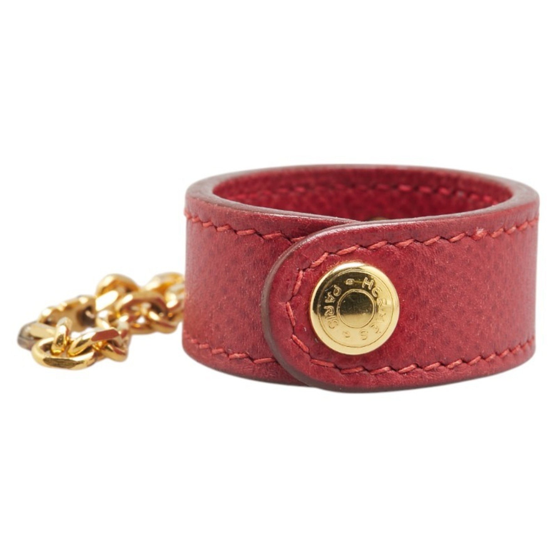 Hermes Nomad Glove Holder Red Gold Leather Plated Men's
