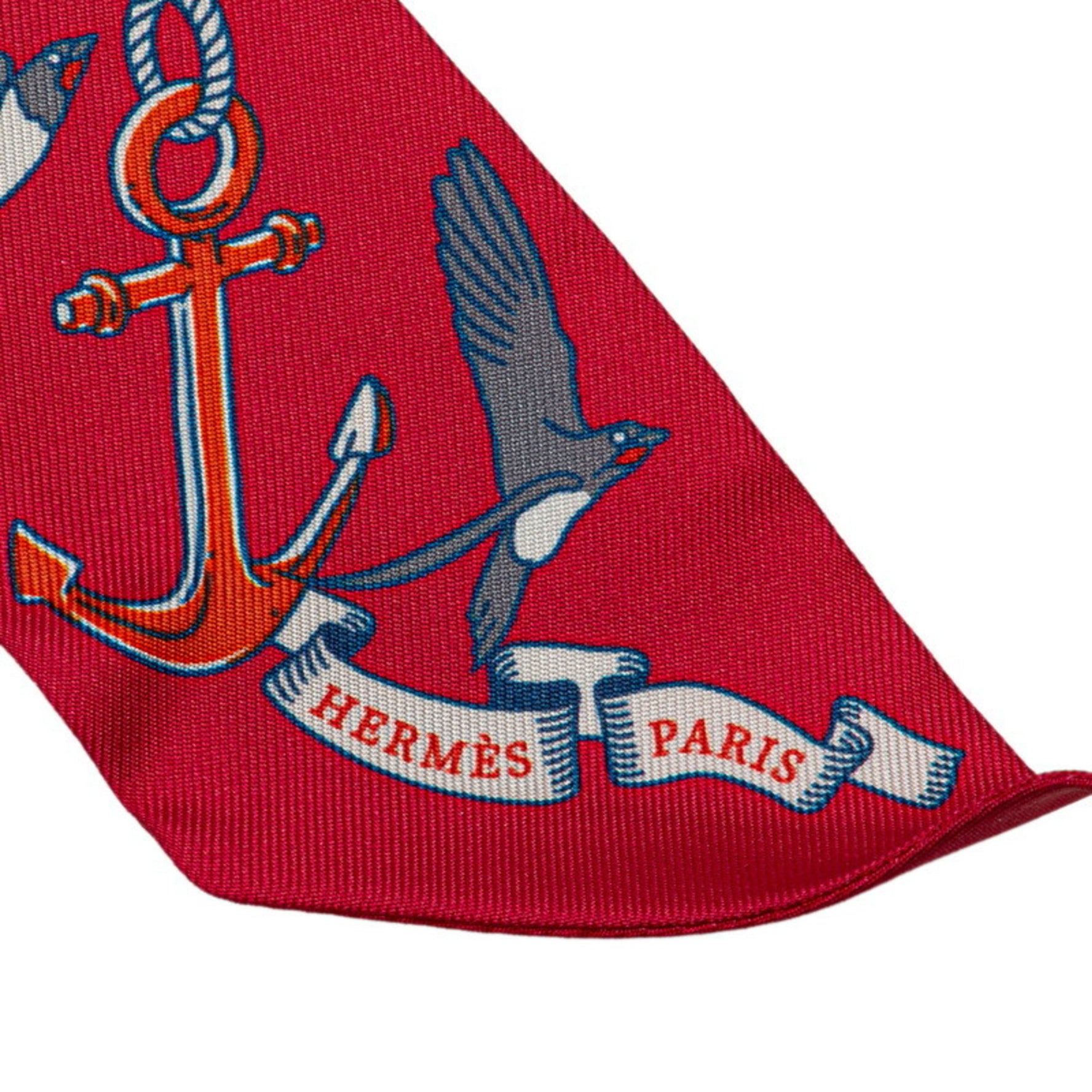 Hermes Twilly SUR MON NUAGE My Cloud Scarf Muffler Red Multicolor Silk