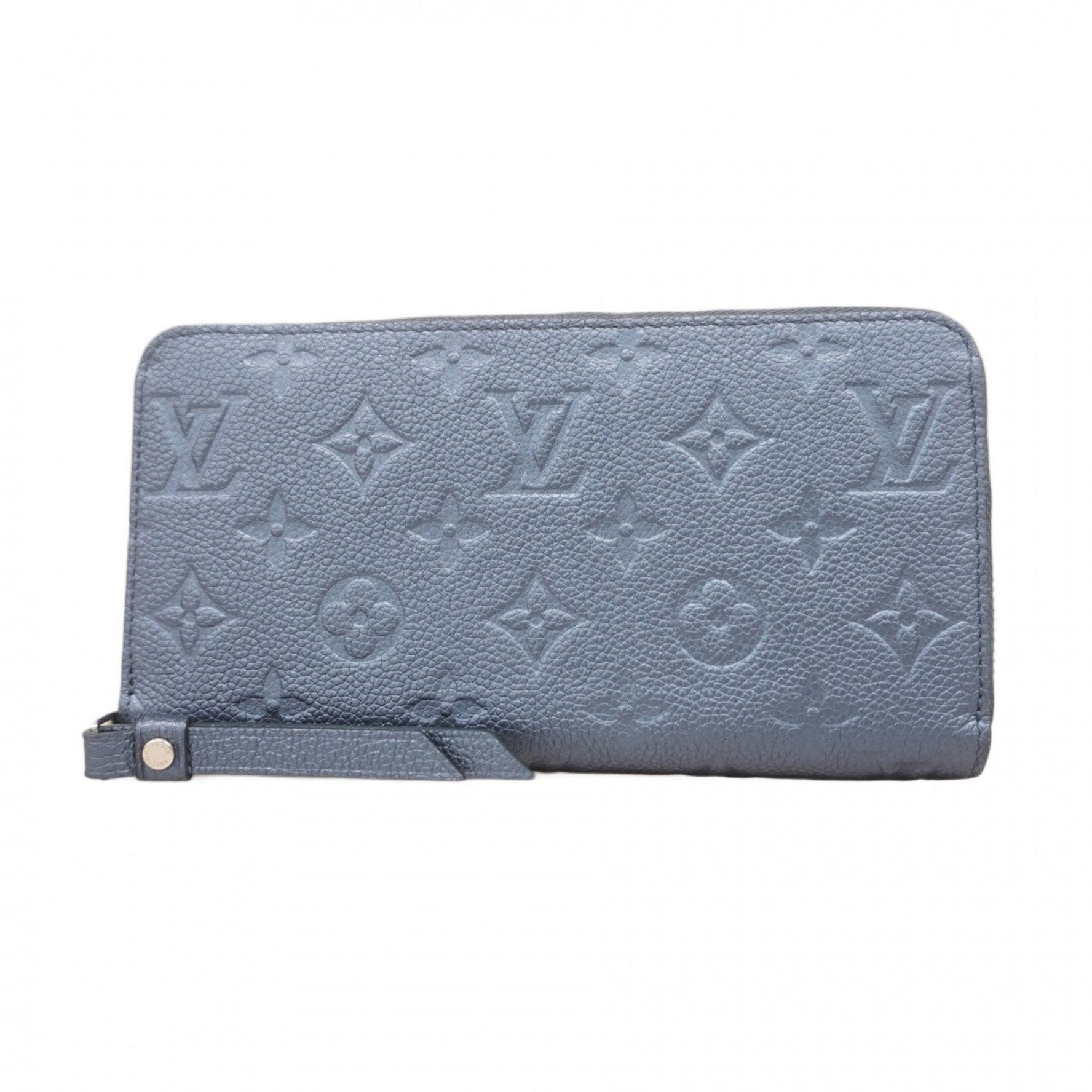 Louis Vuitton Monogram Empreinte Zippy Wallet Metallic Blue