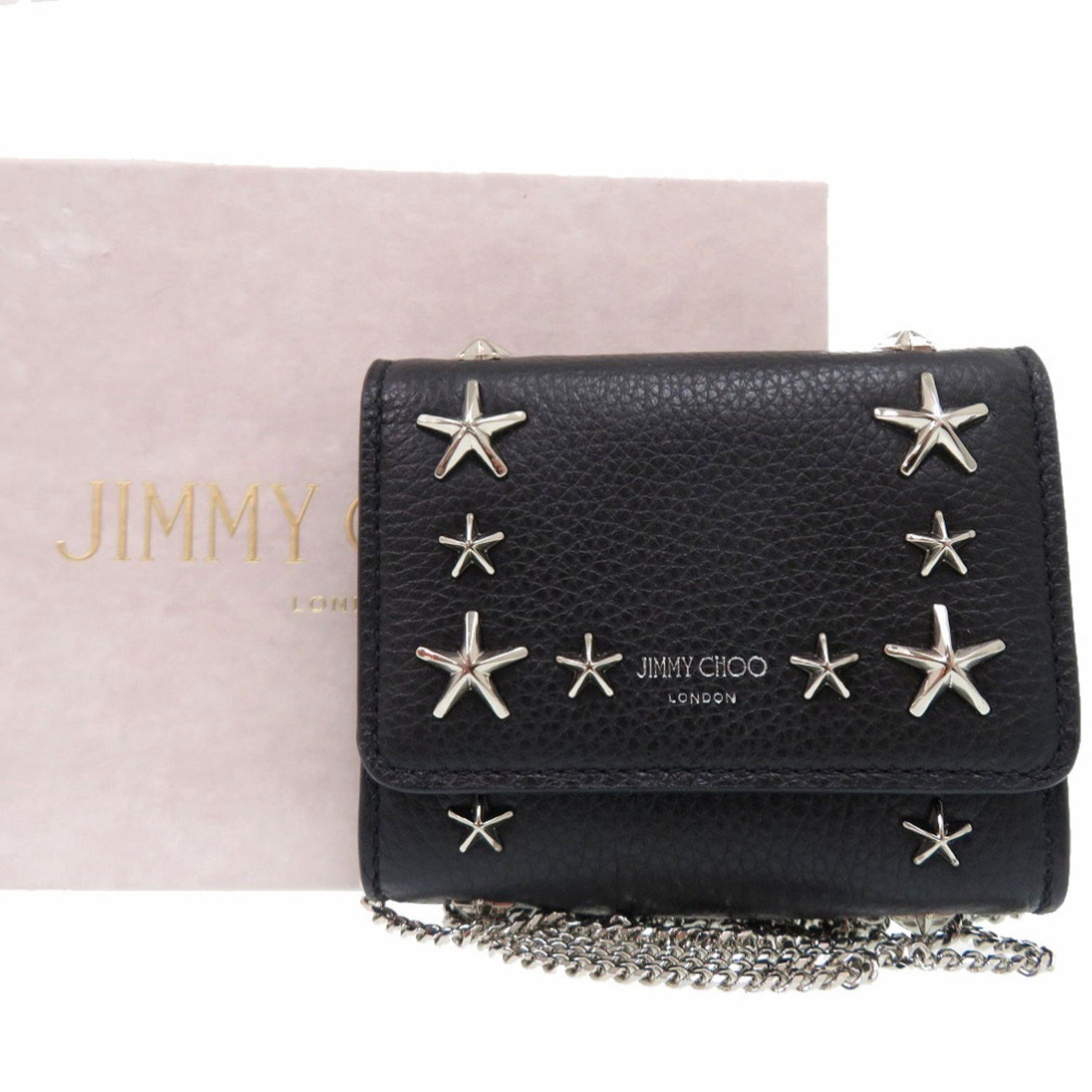 Jimmy Choo Star Stud Card Case, Crossbody/Shoulder Bag, Leather, 1043
