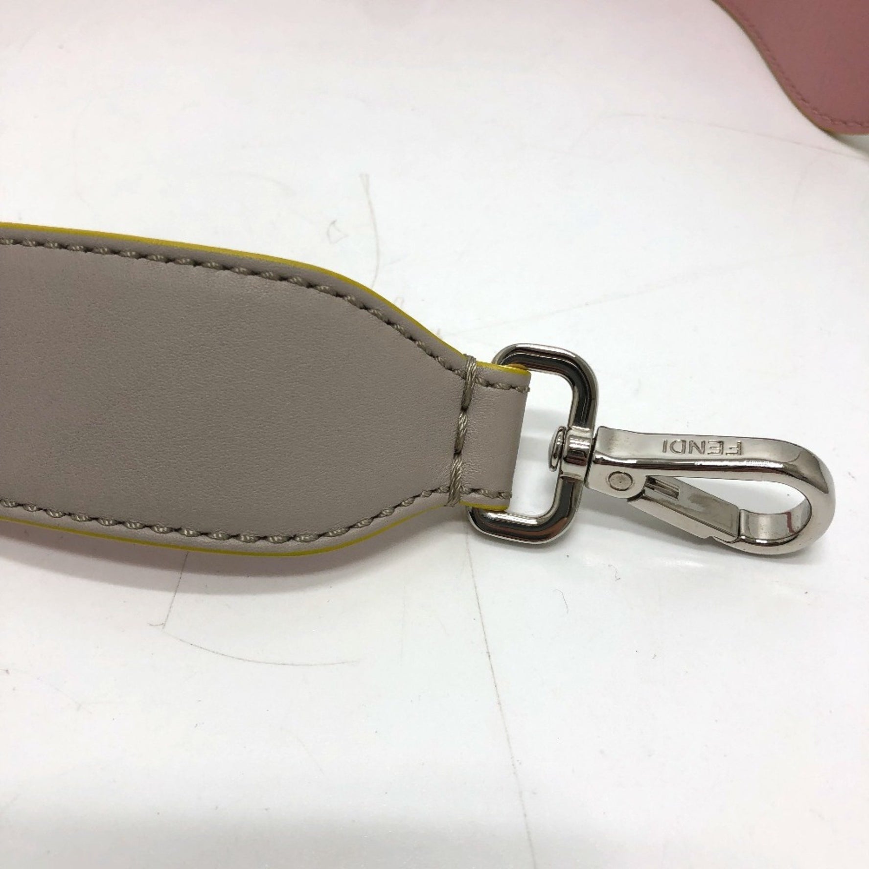 Fendi Strap only logo Shoulder strap /pink SilverHardware