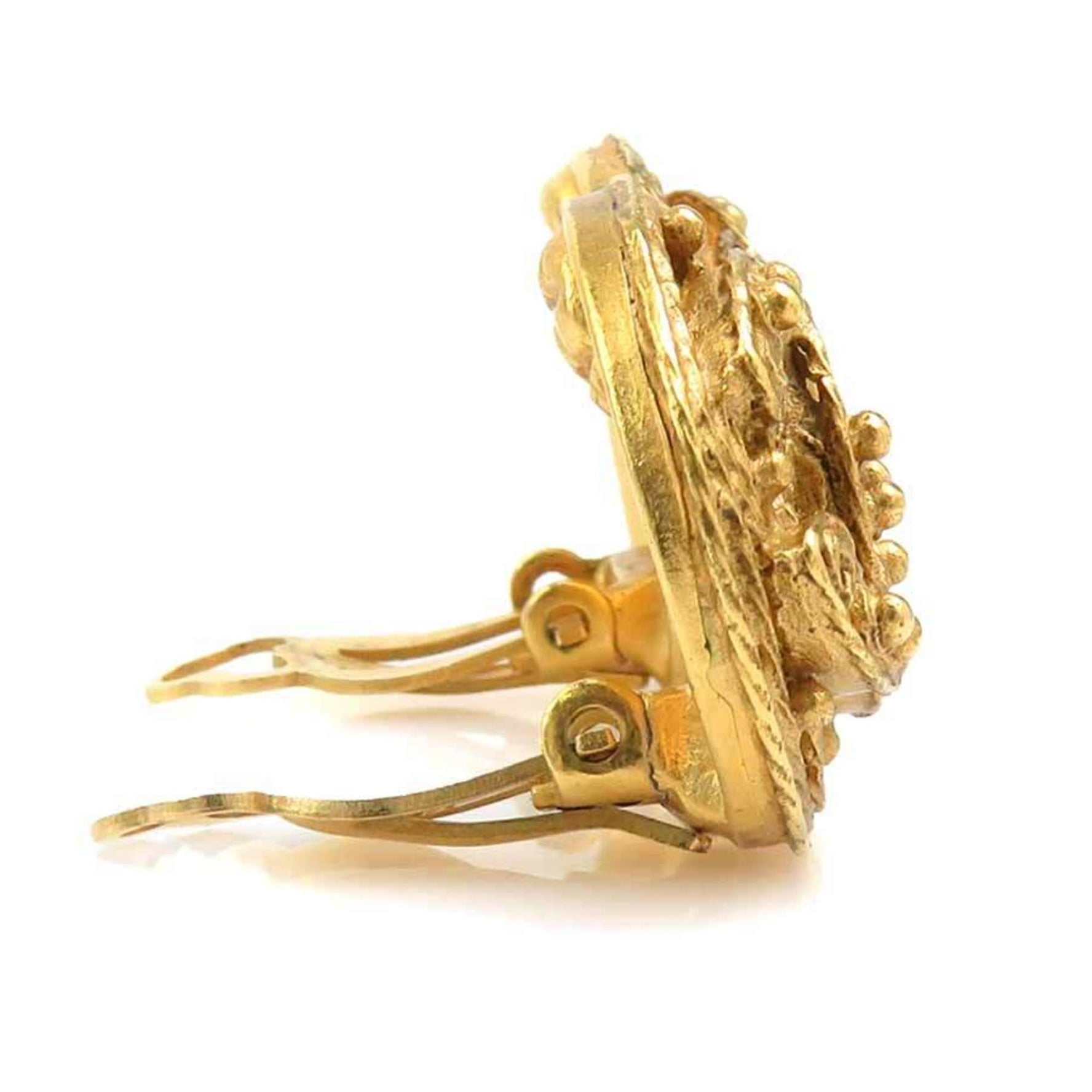 CHANEL Coco Mark Metal Earrings