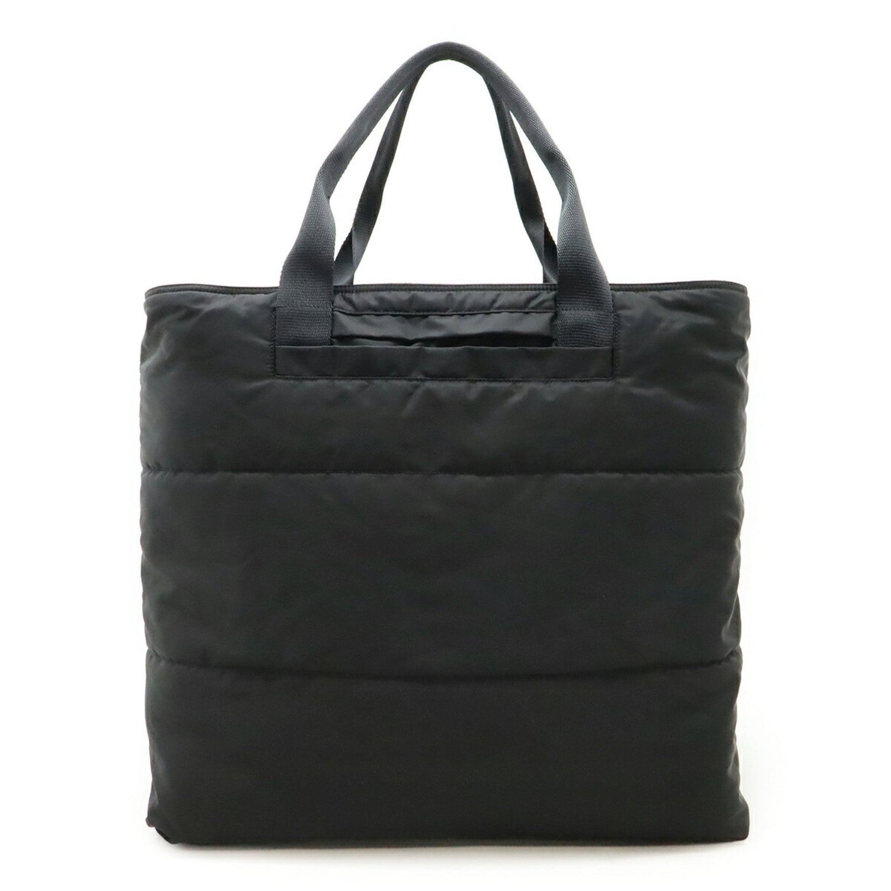 PRADA Tote Bag Large Shoulder Nylon Leather NERO Black
