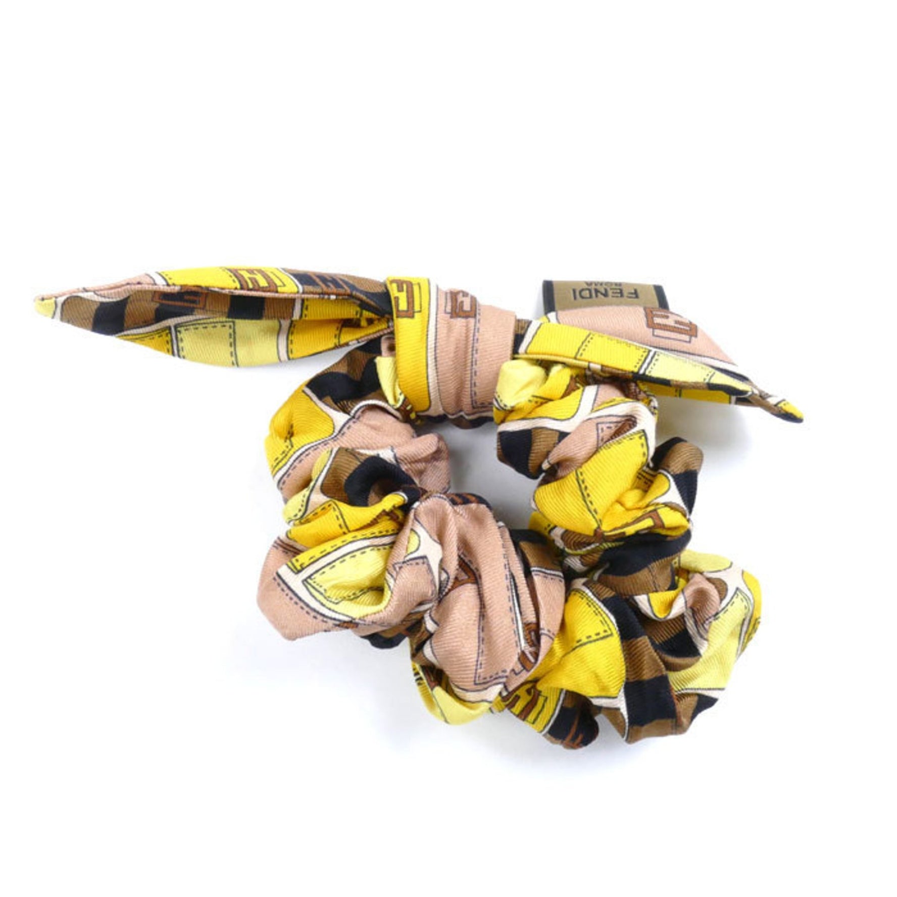 FENDI Silk Zucca Ribbon Motif 2 Set Hair Scrunchie