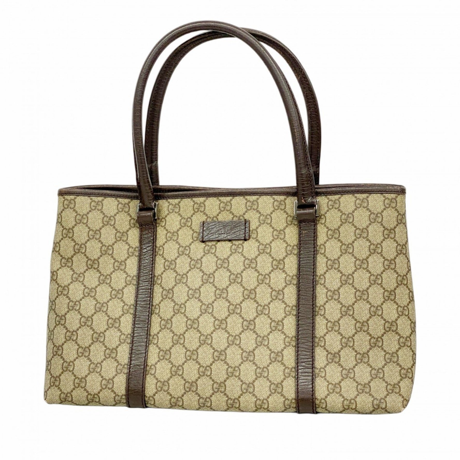 Gucci GG Supreme Tote Bag Beige Brown