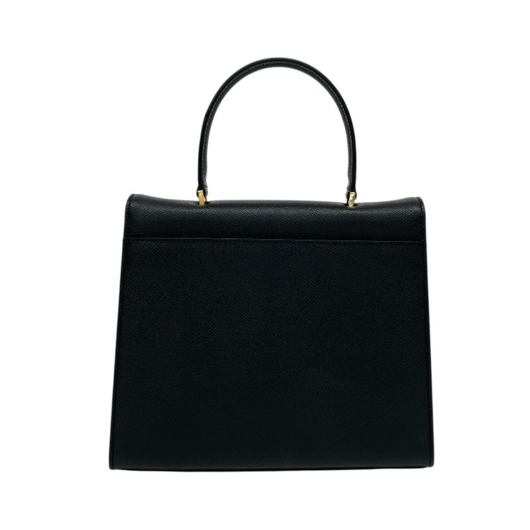 CELINE 1 Top Handle Handbag, Leather, Turn Lock, Vintage Gold Hardware