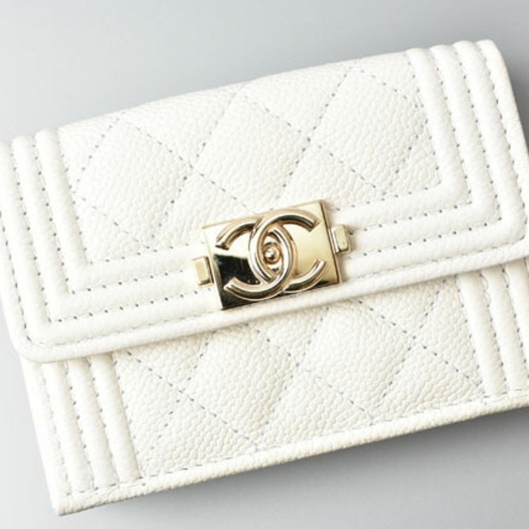Chanel Wallet/Tri-fold Wallet Boy Caviar Skin Gold