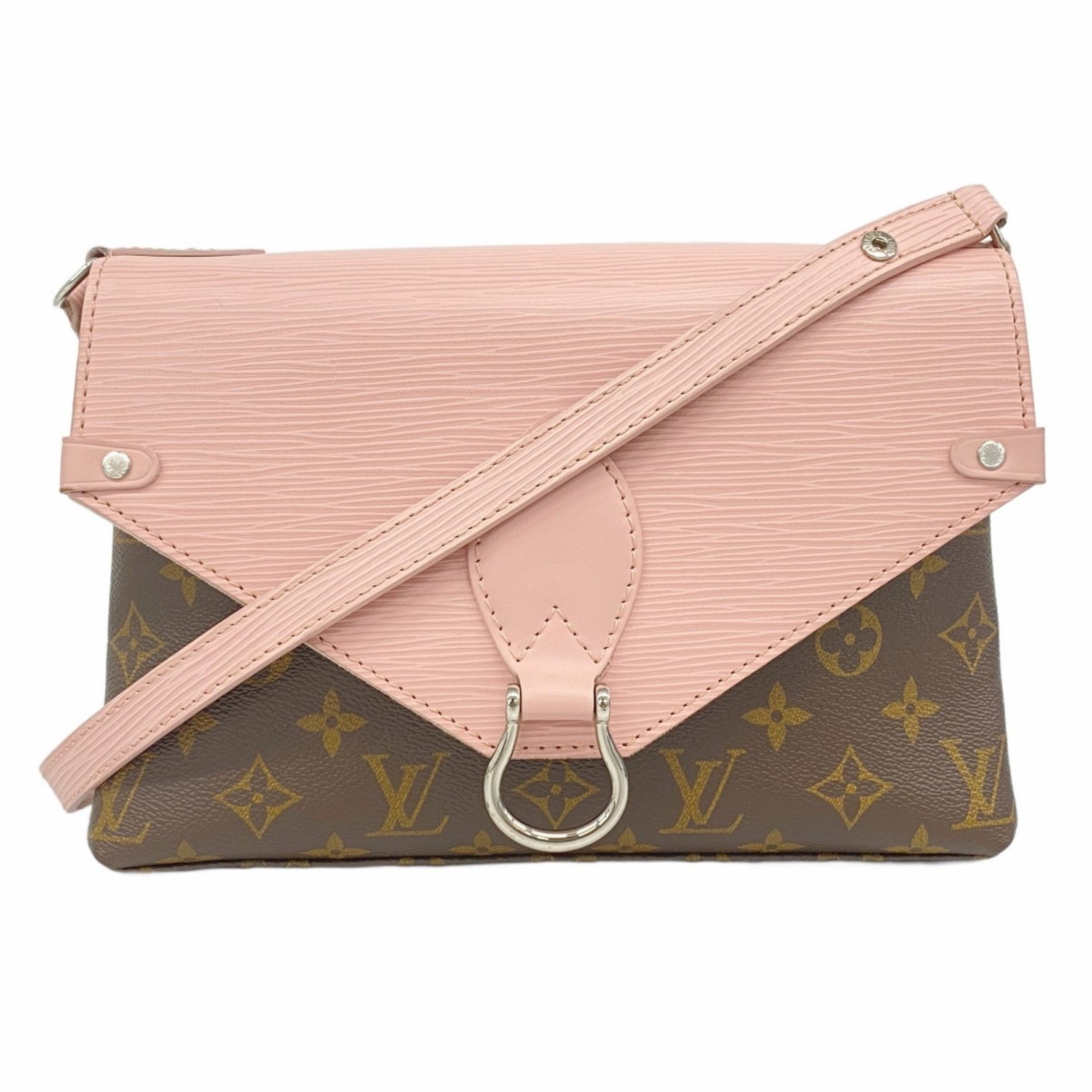 Louis Vuitton Monogram Epi Saint-Michel Shoulder Bag Brown Rose Ballerine