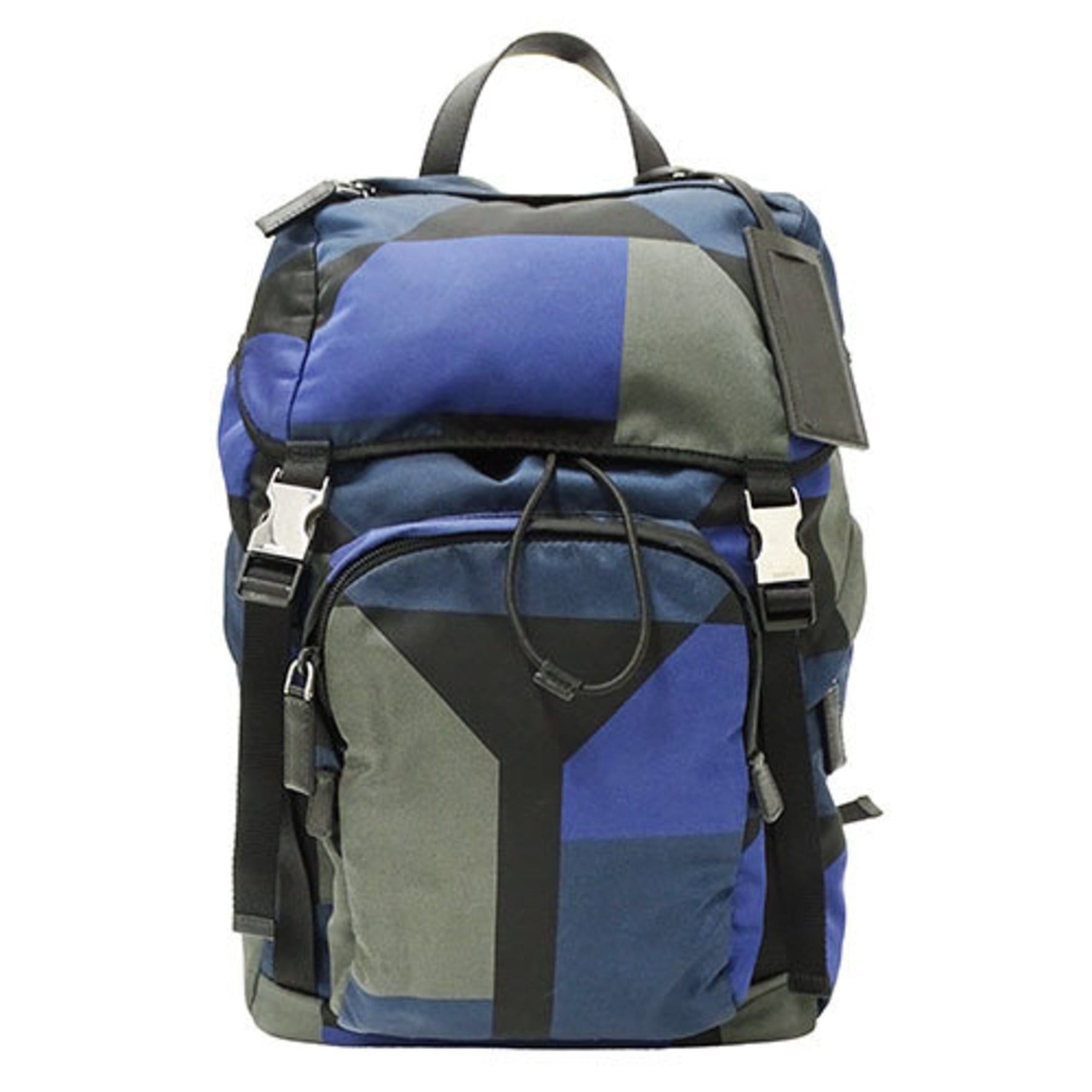 PRADA Women's and Men's Backpack Nylon Blue Black 2VZ135