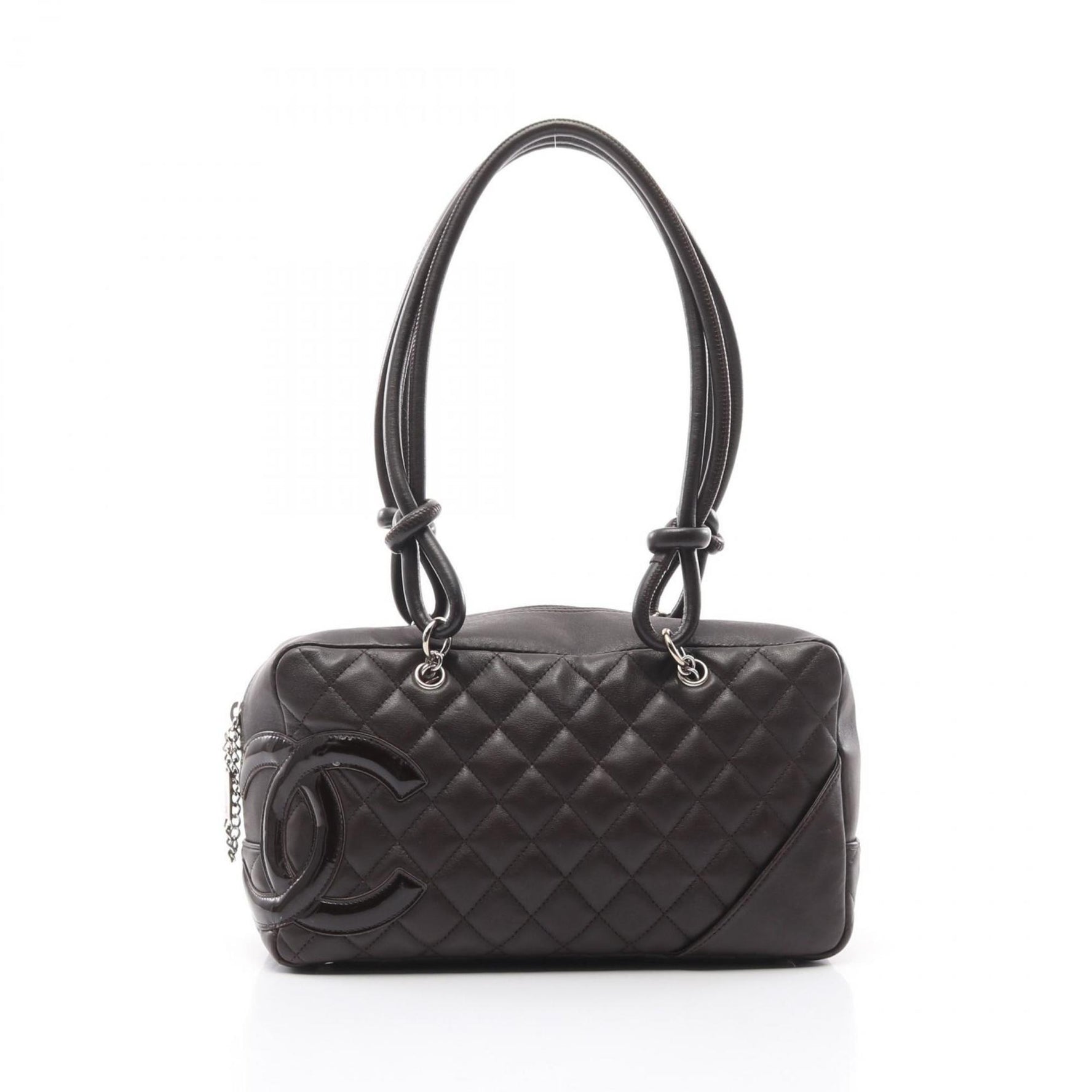 CHANEL Cambon Bowling Bag, Shoulder Leather Patent Leather