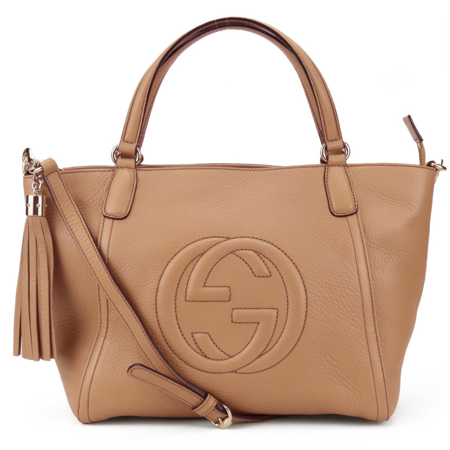 Gucci Handbag Soho Interlocking Tassel Leather Shoulder Bag