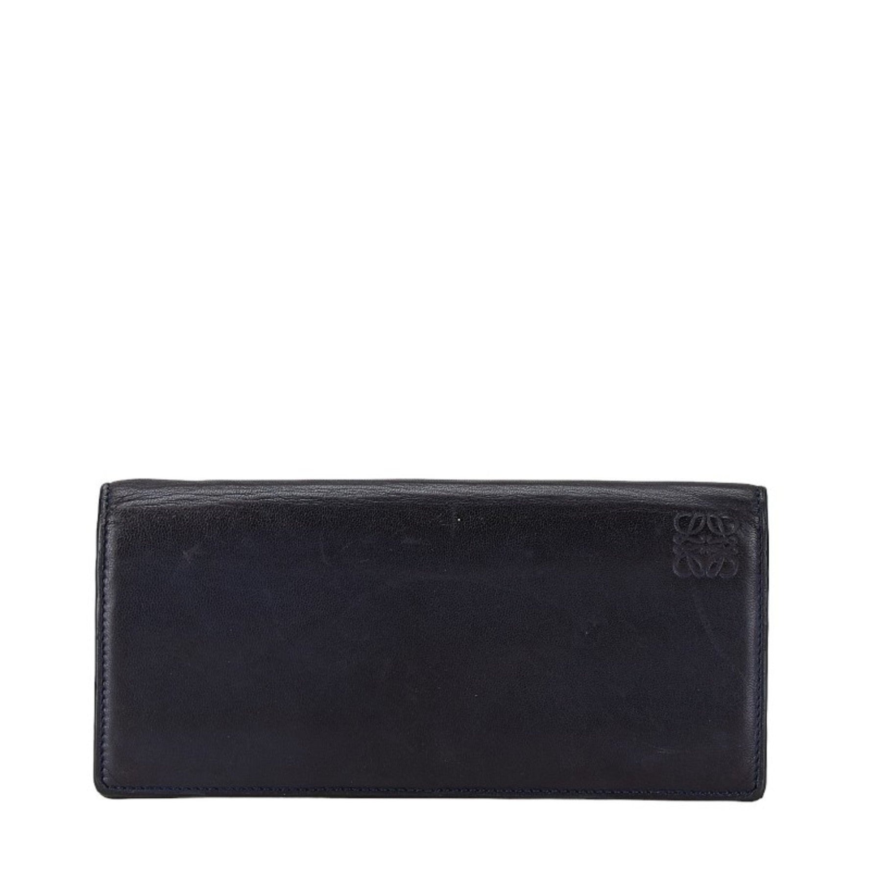 LOEWE Anagram Long Wallet Black Grey Leather