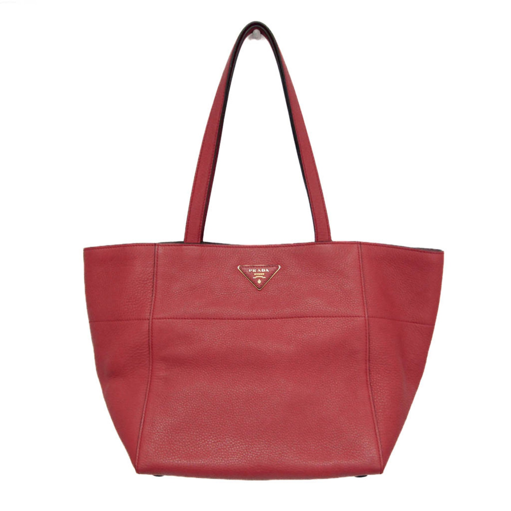 Prada Leather Tote Bag Red Color