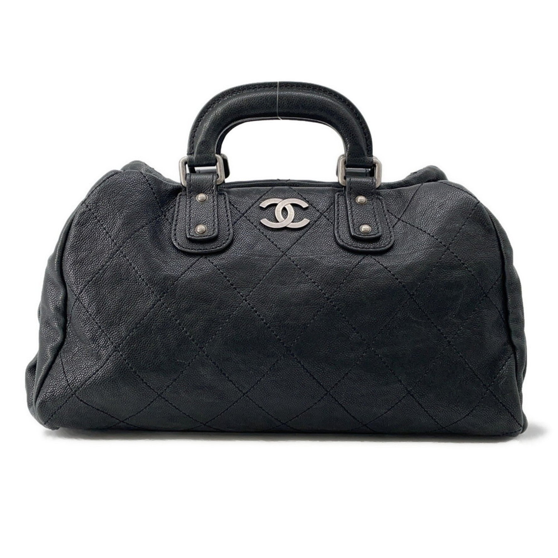 CHANEL Boston Bag, Wild Stitch, Matelasse, Coco Mark, Caviar Skin