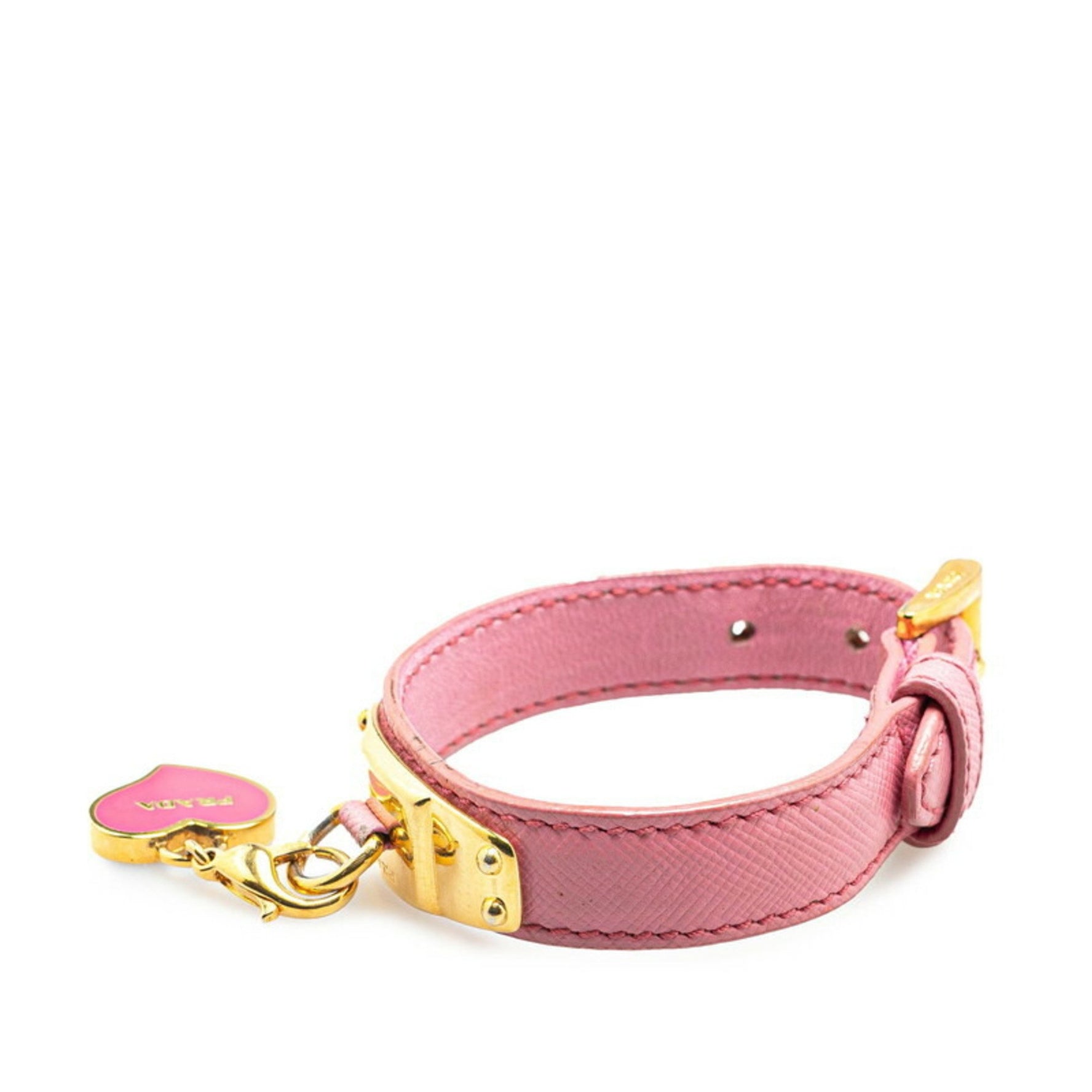 Gucci Heart Motif Bracelet Gold Leather