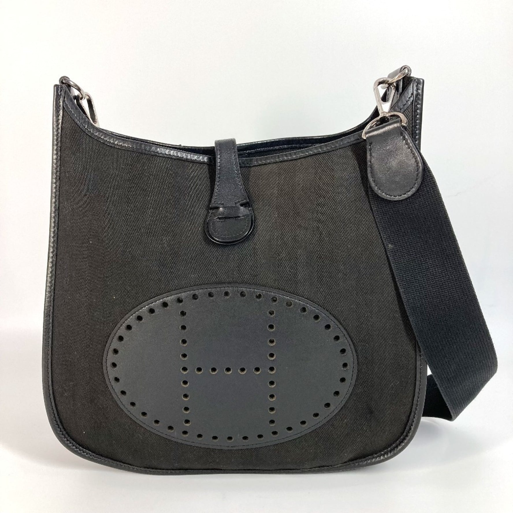 HERMES Perforated Logo Evelyn 2 PM Bag Crossbody Pochette Shoulder Leather Canvas Men Women