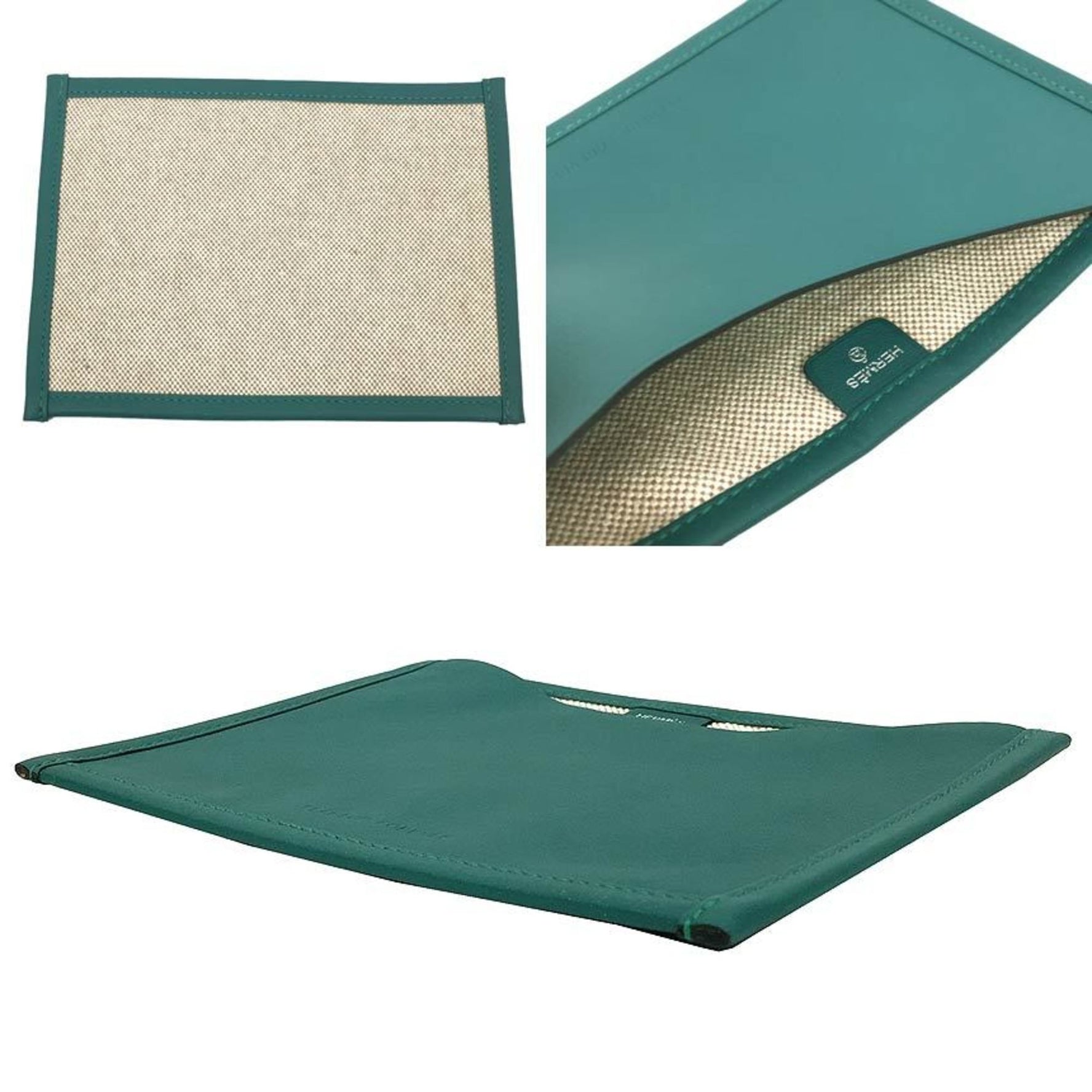 Hermes Petit H Pouch Flat Passport Case Multi-Case Card Leather Swift Canvas Toile Blue Green Flaneur Forever