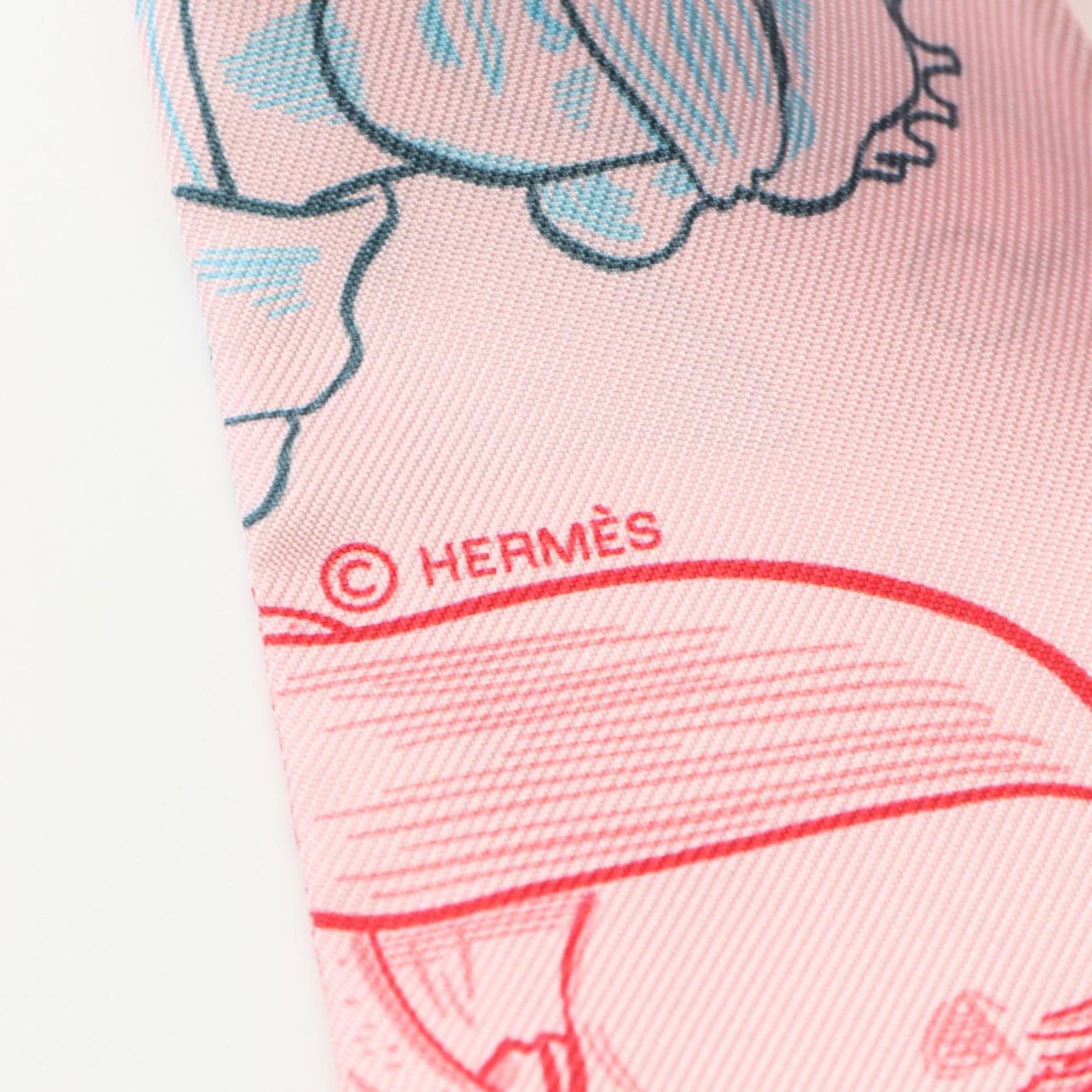Hermes Hermès Twilly Dress Code Scarf, Silk, Pink, Multicolor