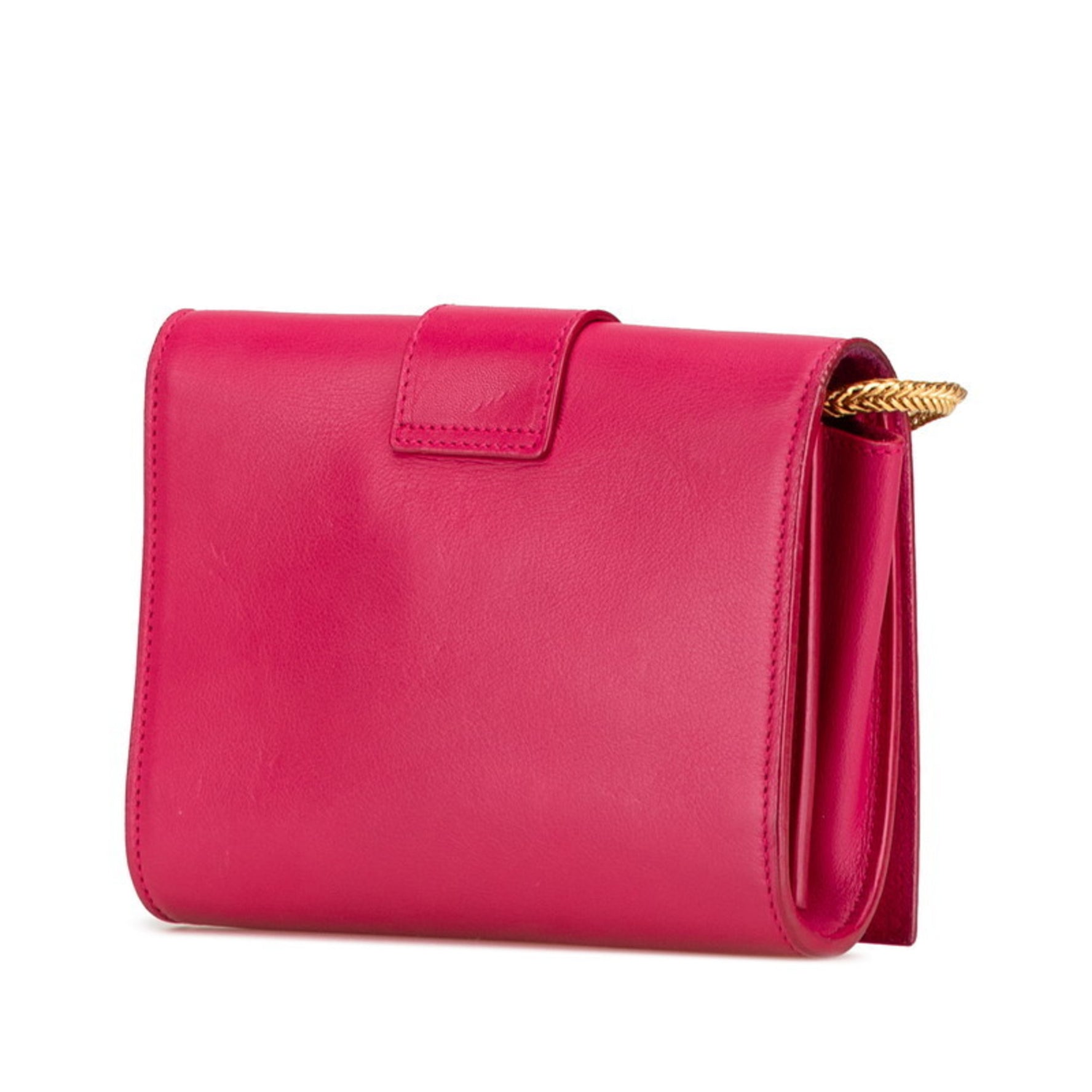 Saint Laurent Chain Shoulder Bag Gold Leather