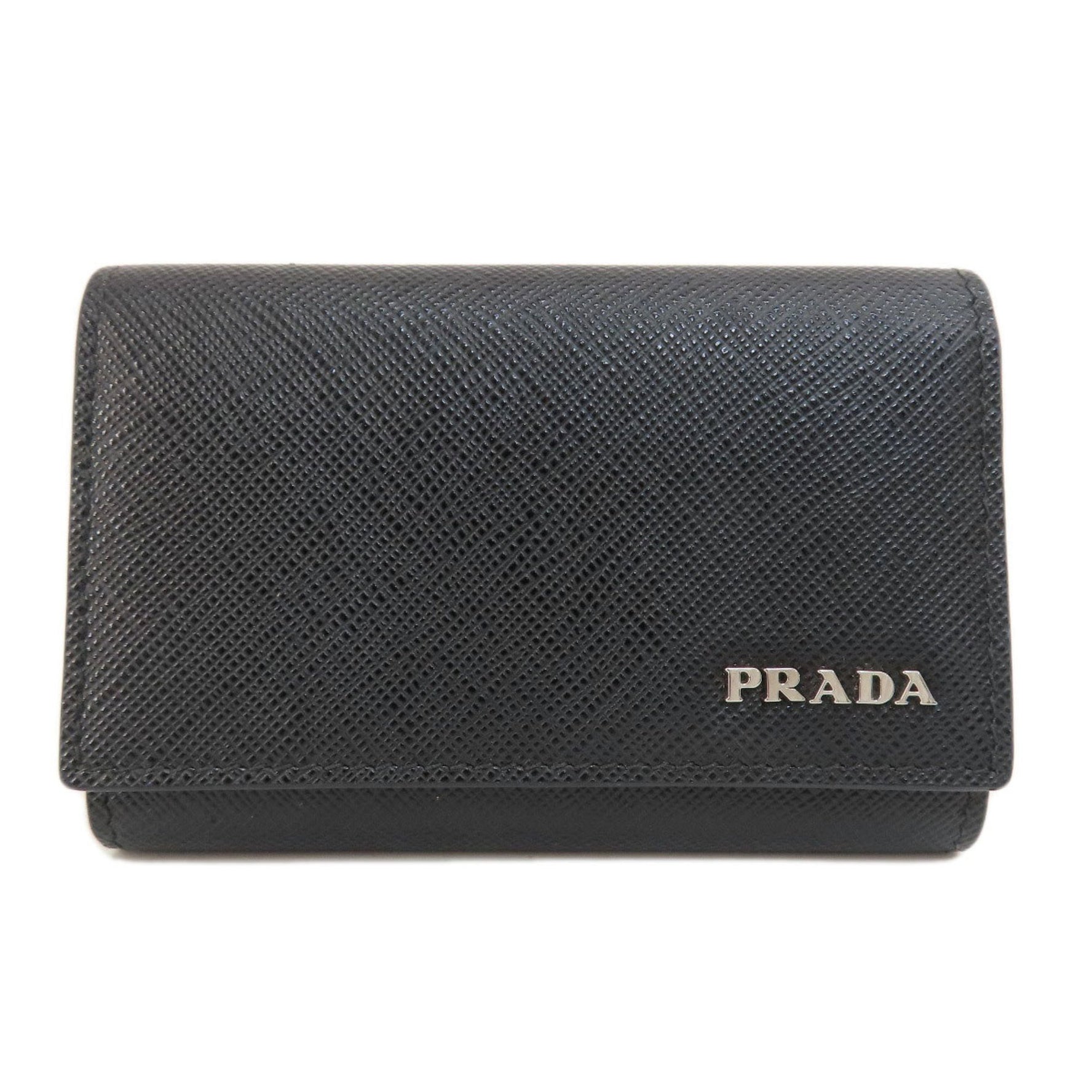 Prada Saffiano metal key case leather