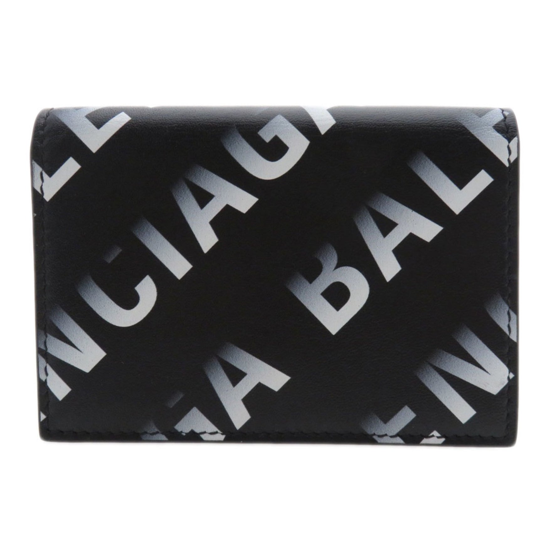 Balenciaga Motif Wallet Tri-fold Bi-fold Calfskin