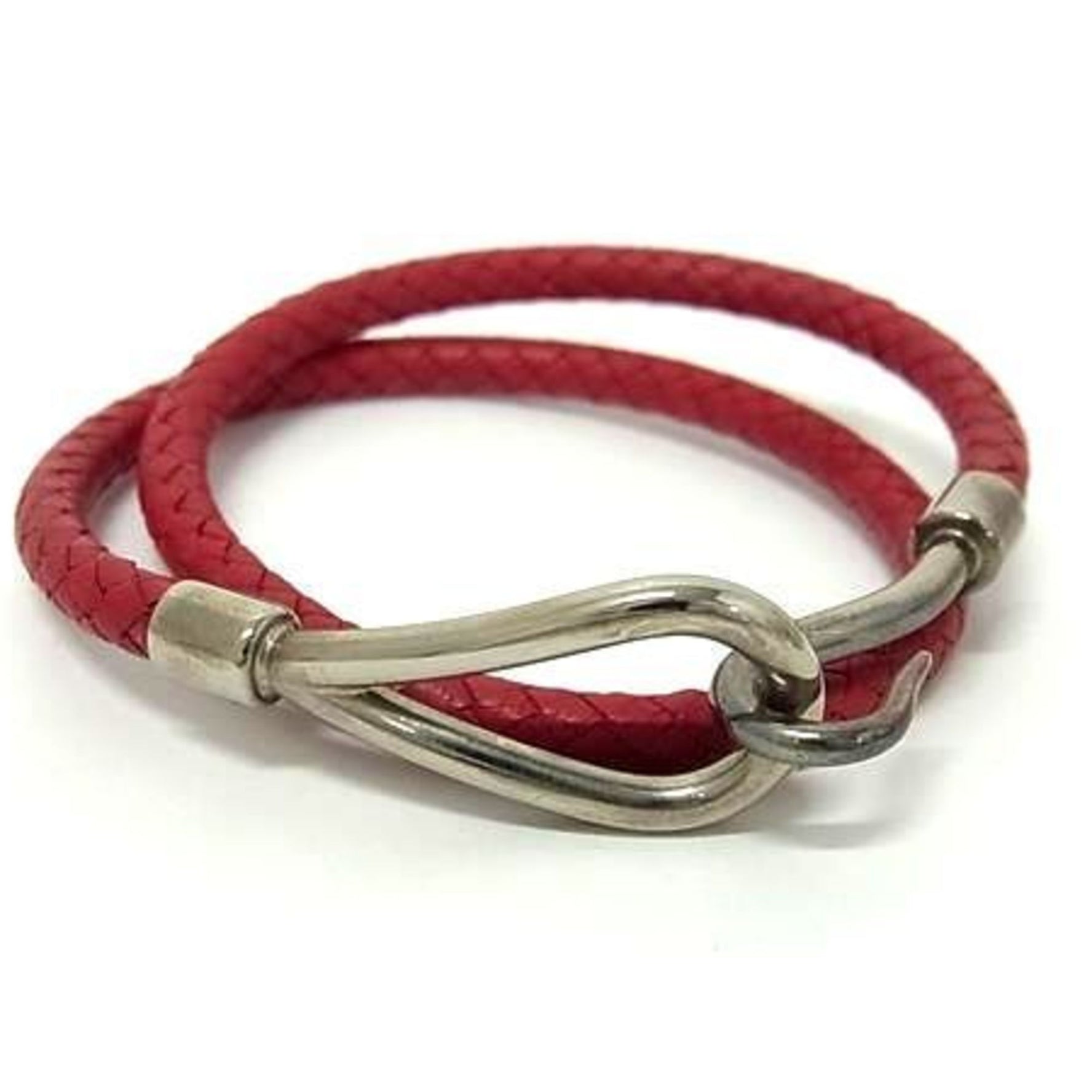 HERMES Jumbo Choker - Red Leather Double Bracelet