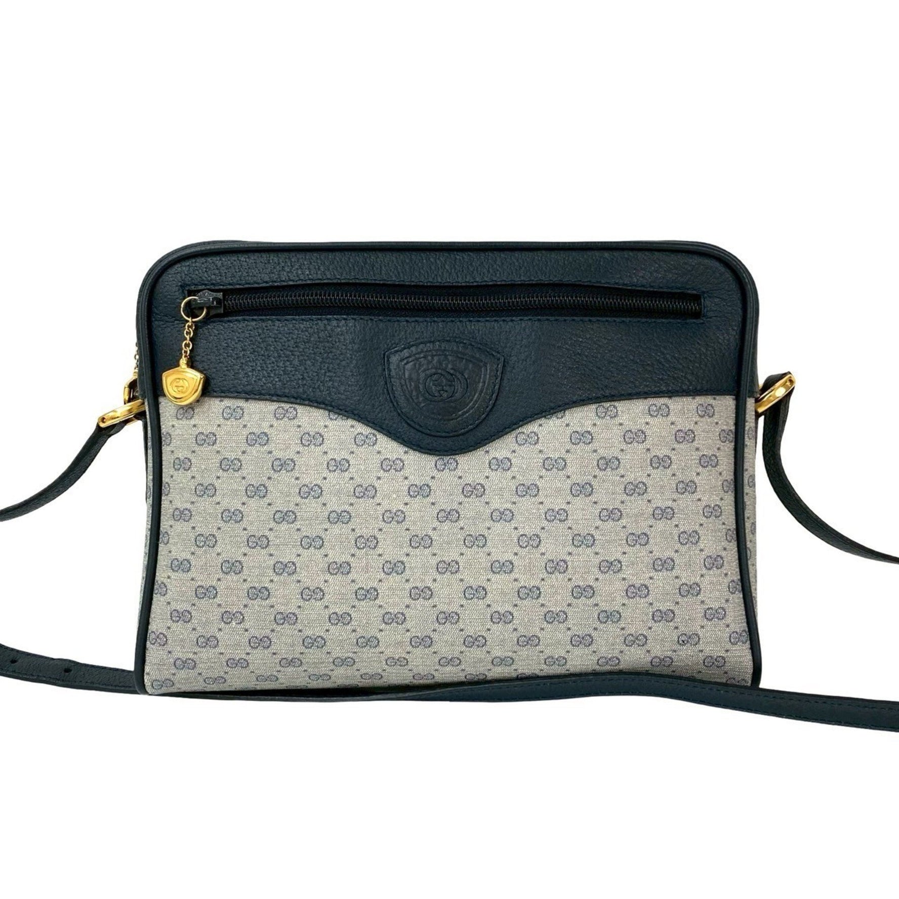 GUCCI Vintage Micro GG Logo Leather Shoulder Bag/Pochette/Sacoche in