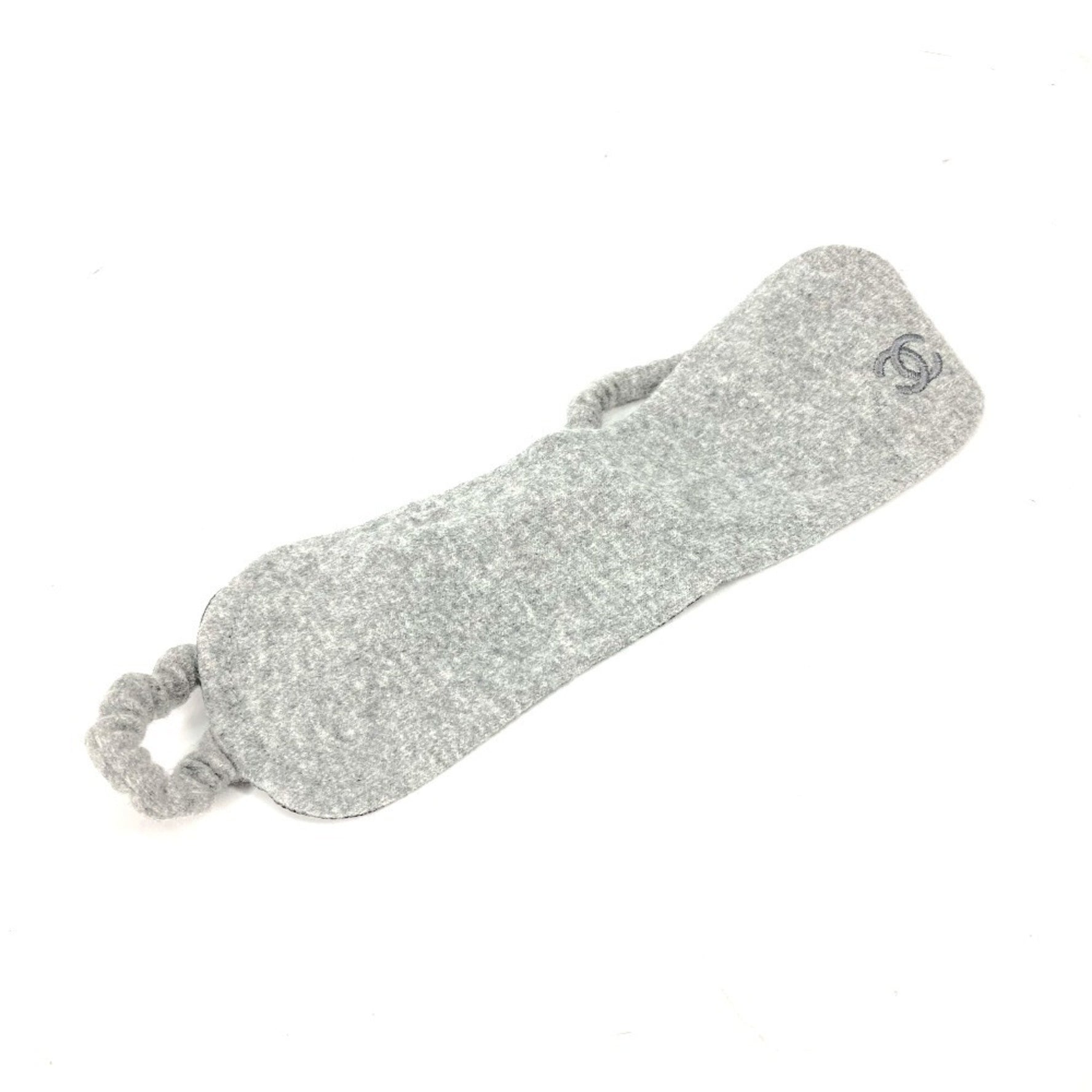 CHANEL CC Coco Mark Eye Mask Travel Goods Sleep Miscellaneous Silk Grey