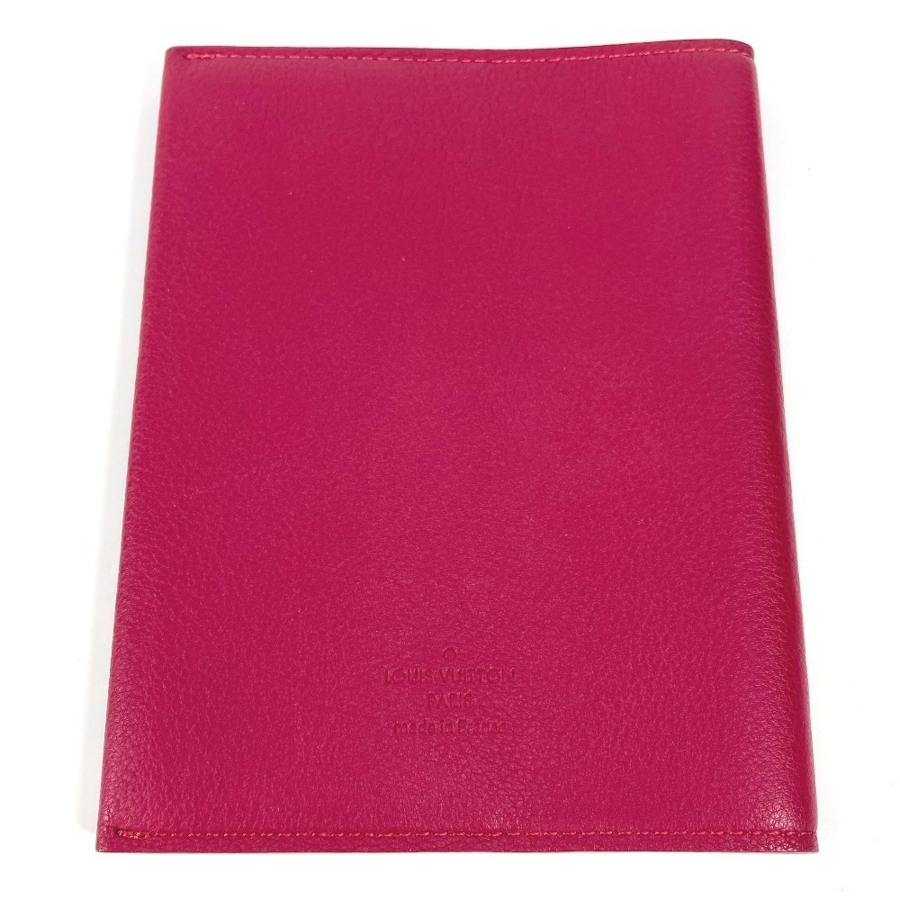 Louis Vuitton Logo Book Cover Stationery Case Notebook Leather Men's