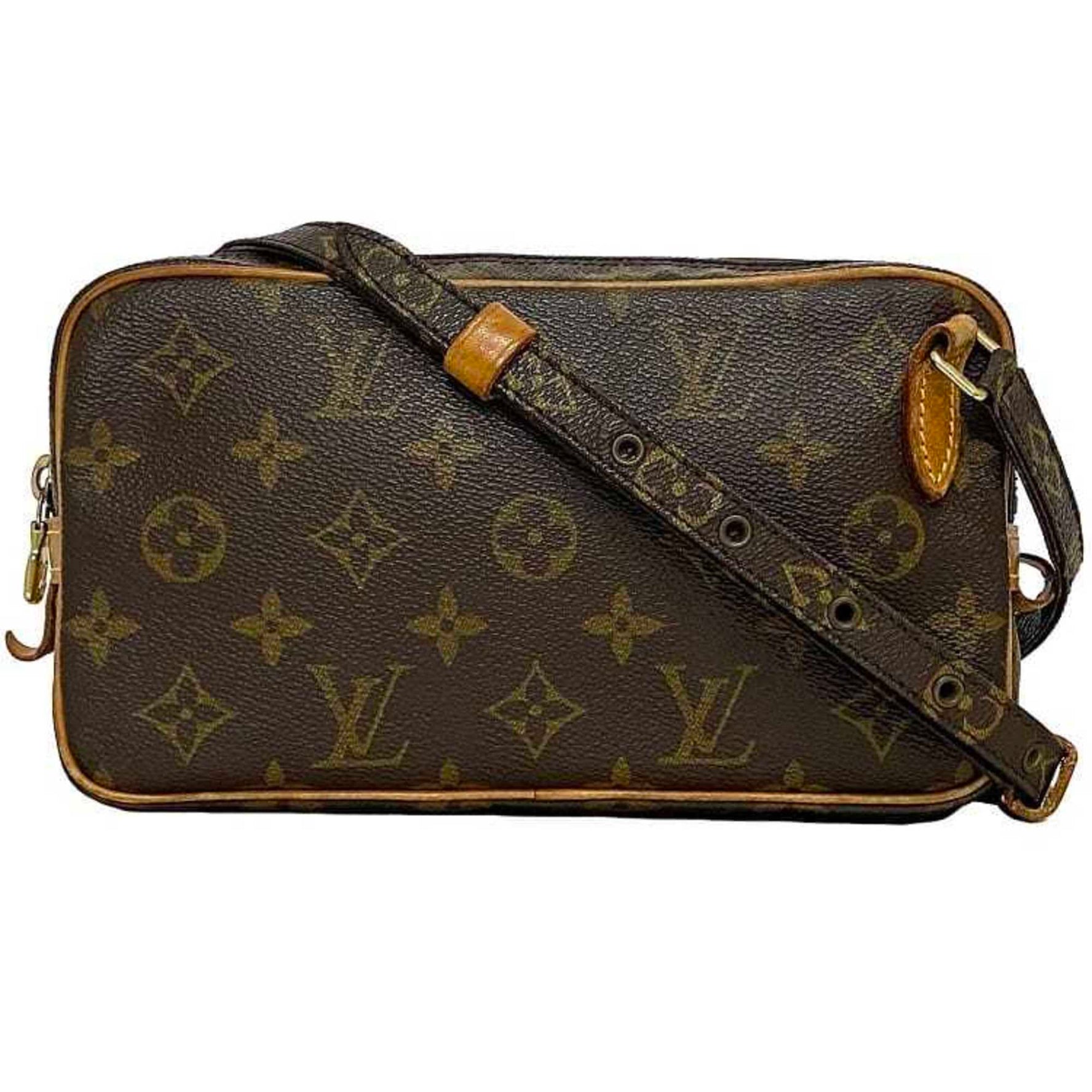 Louis Vuitton Shoulder Bag Marly Bandouliere Monogram Canvas Tanned Leather Crossbody Pochette