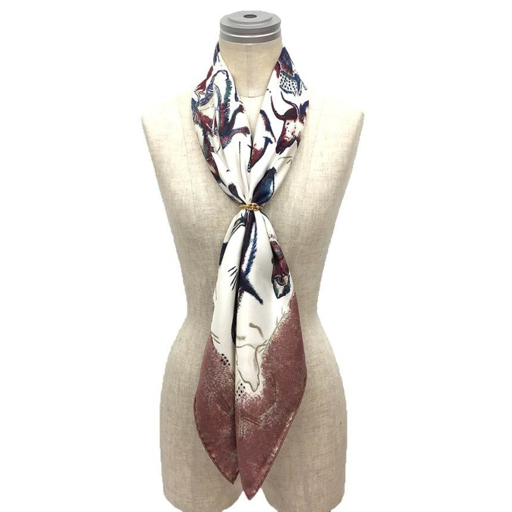 HERMES Scarf Muffler Carre 90 PREMIERES MAINS First Hand Pink 100% Silk