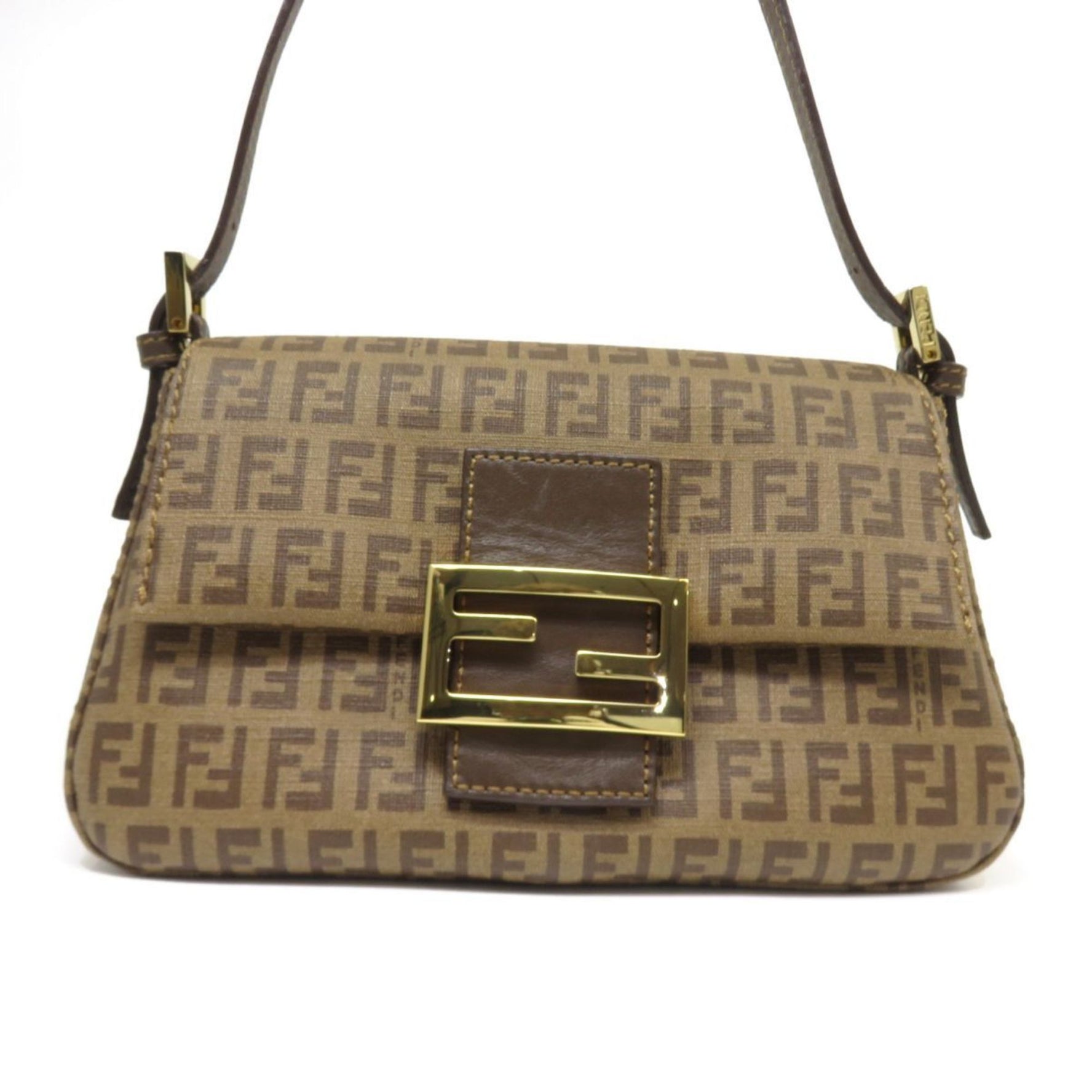 FENDI Zucchino Mini Mamma Bucket PVC Leather Handbag Bag