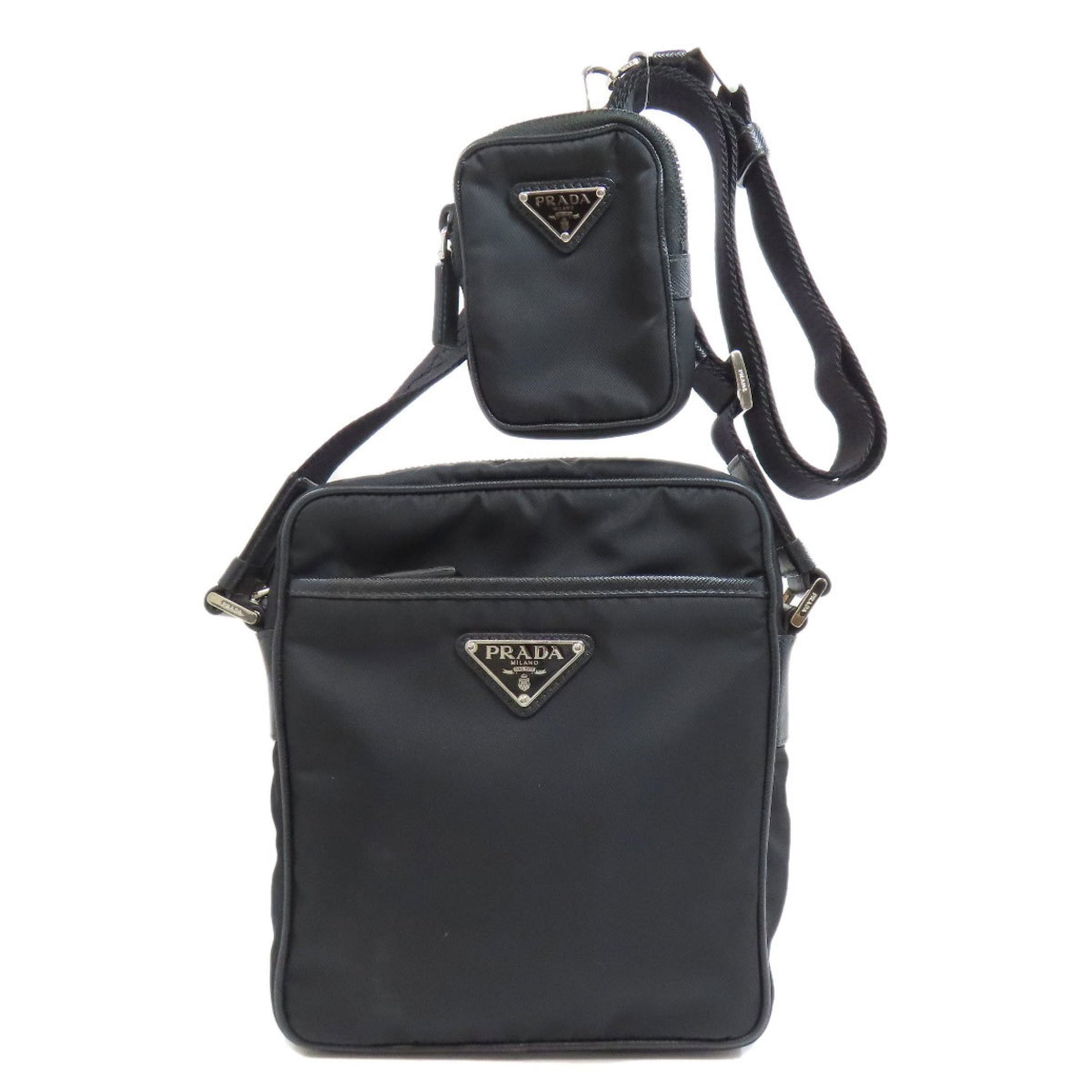 Prada shoulder bag with metal fittings, nylon material