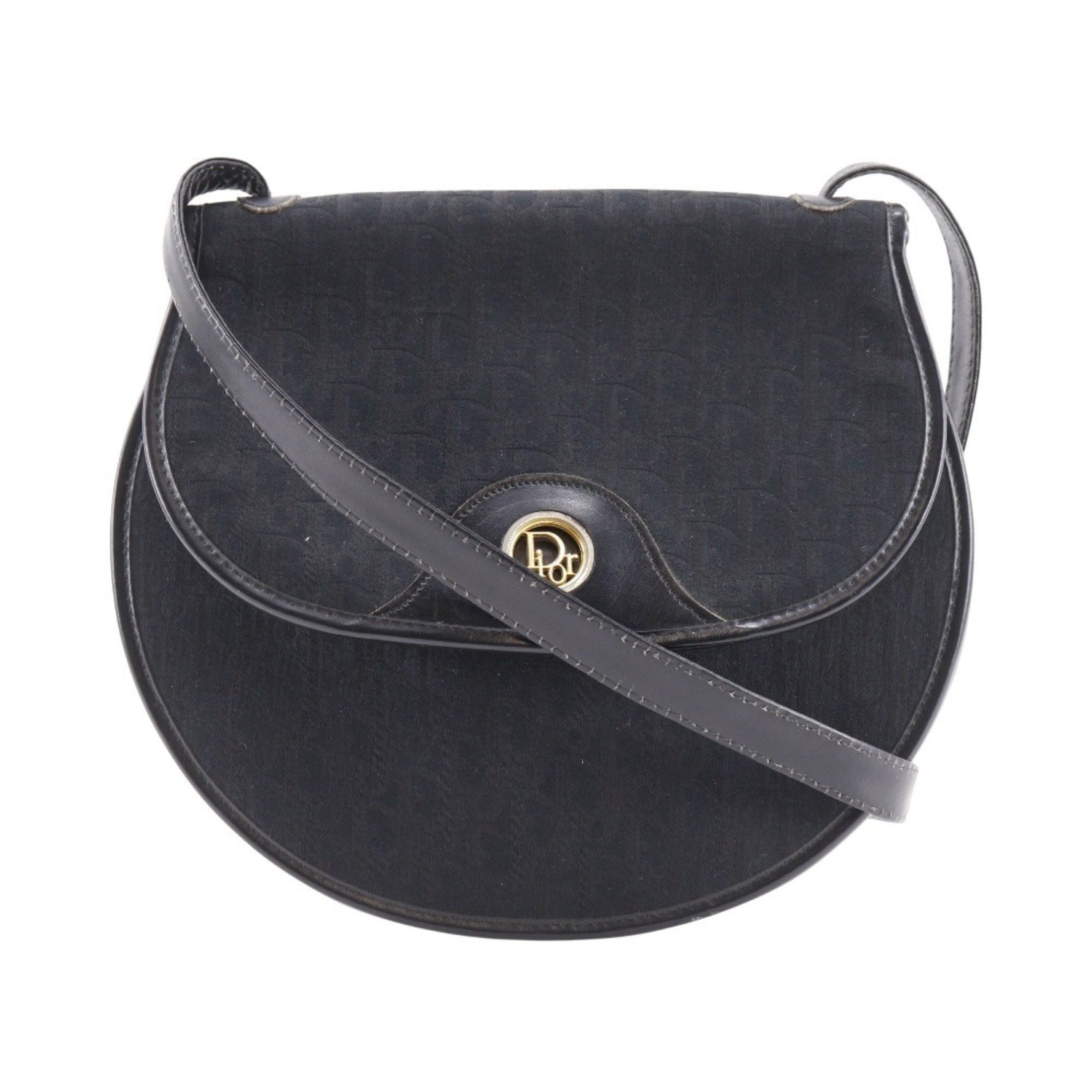 Christian Dior Dior Trotter Shoulder Bag Canvas Snap Button