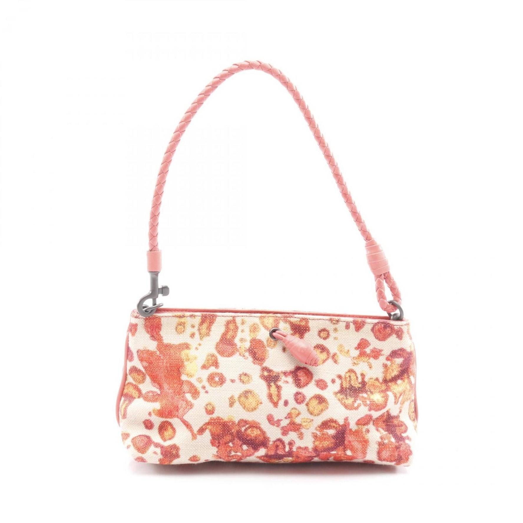 Bottega Veneta handbag, canvas and leather, white, pink, orange