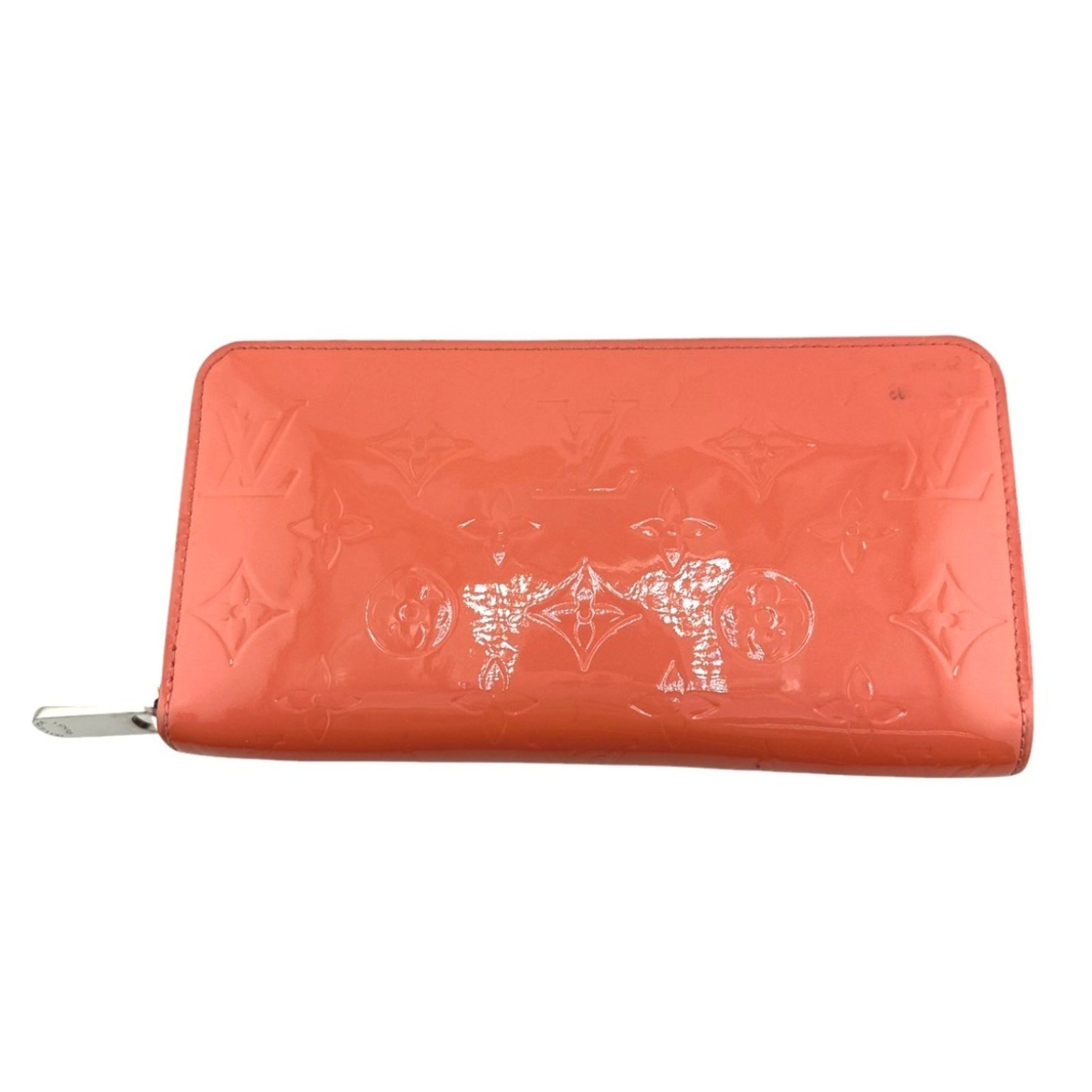 Louis Vuitton Long Wallet Round Zipper Vernis Zippy Monogram Rose Rich