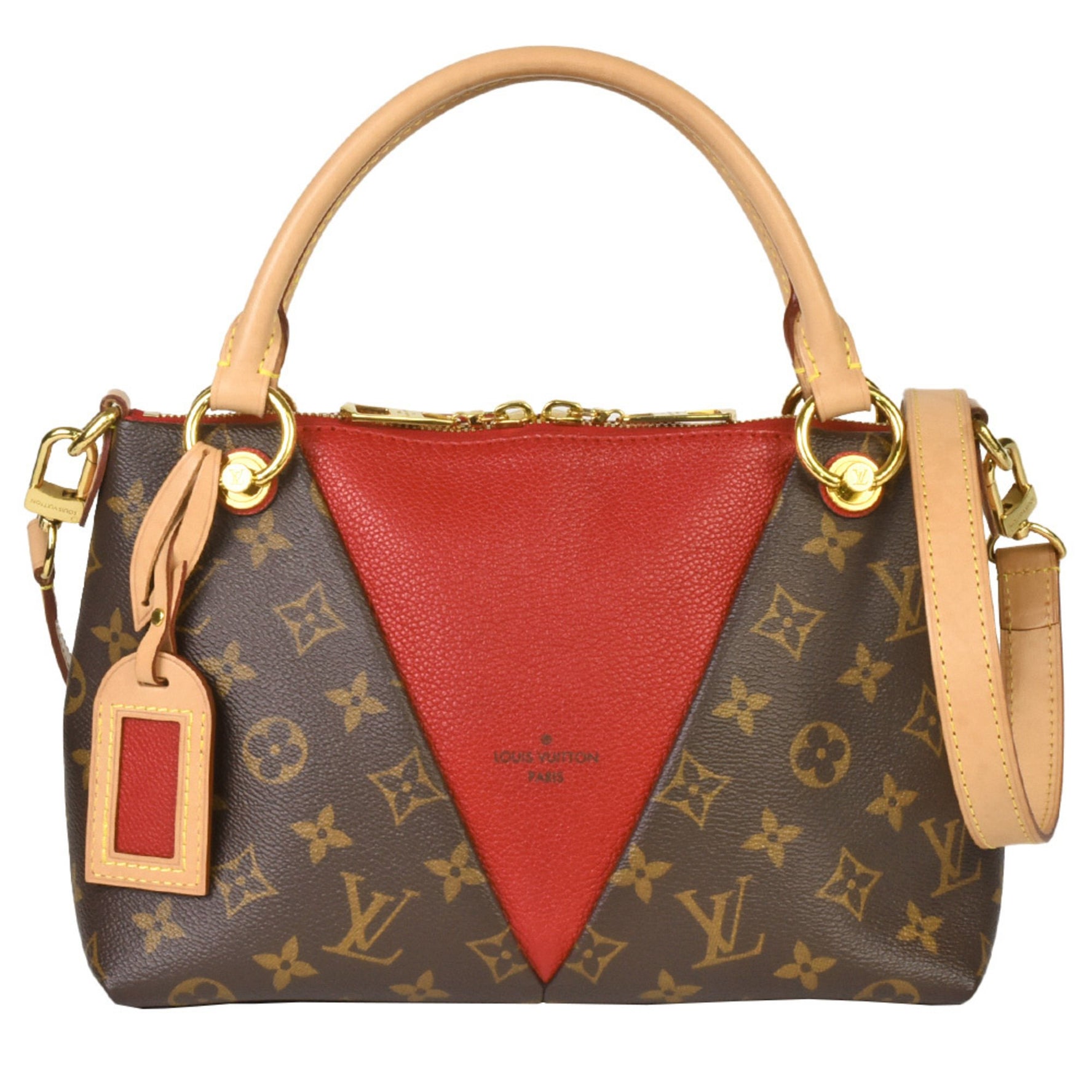 Louis Vuitton Three Monogram V Tote Handbag Shoulder Bag Brown