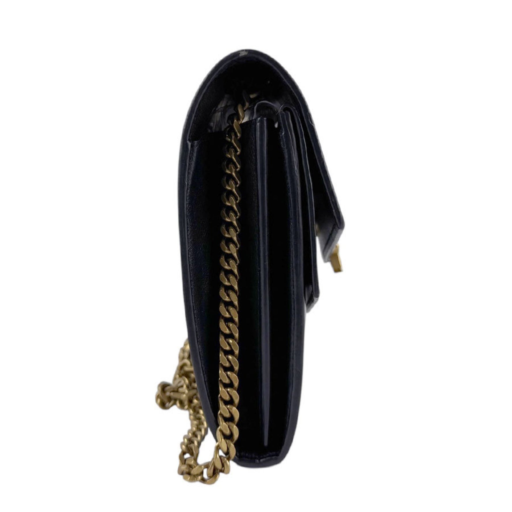 Saint Laurent Chain Wallet Leather Gold