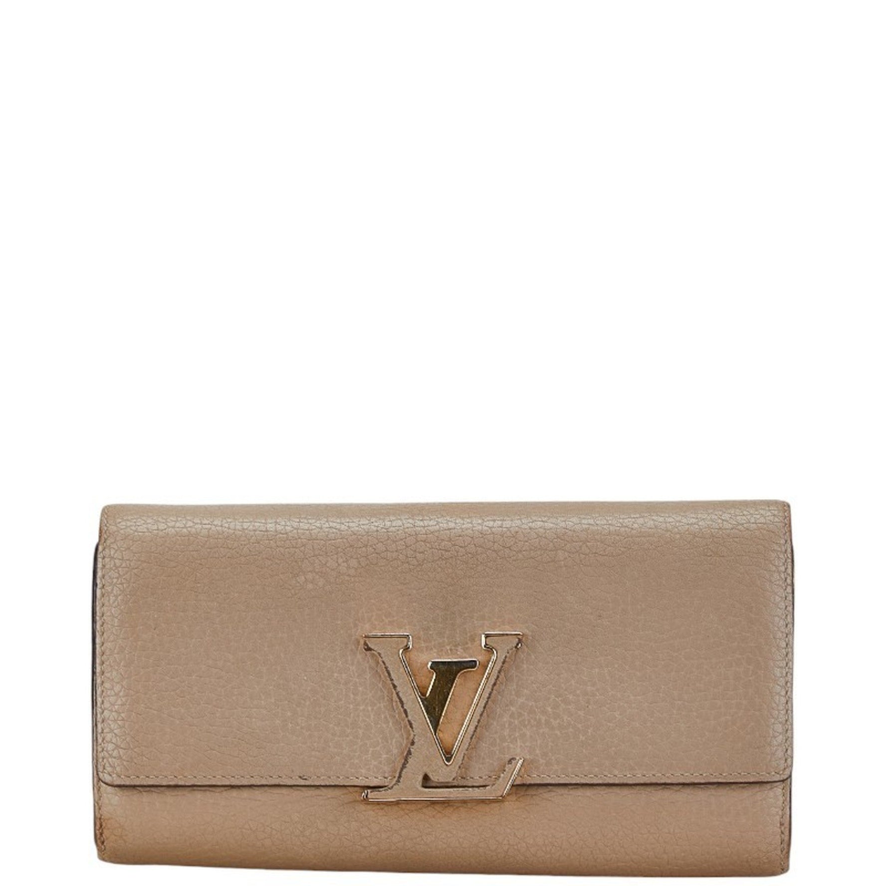 Louis Vuitton Portefeuille Capucines Long Wallet Gale Beige Taurillon Leather