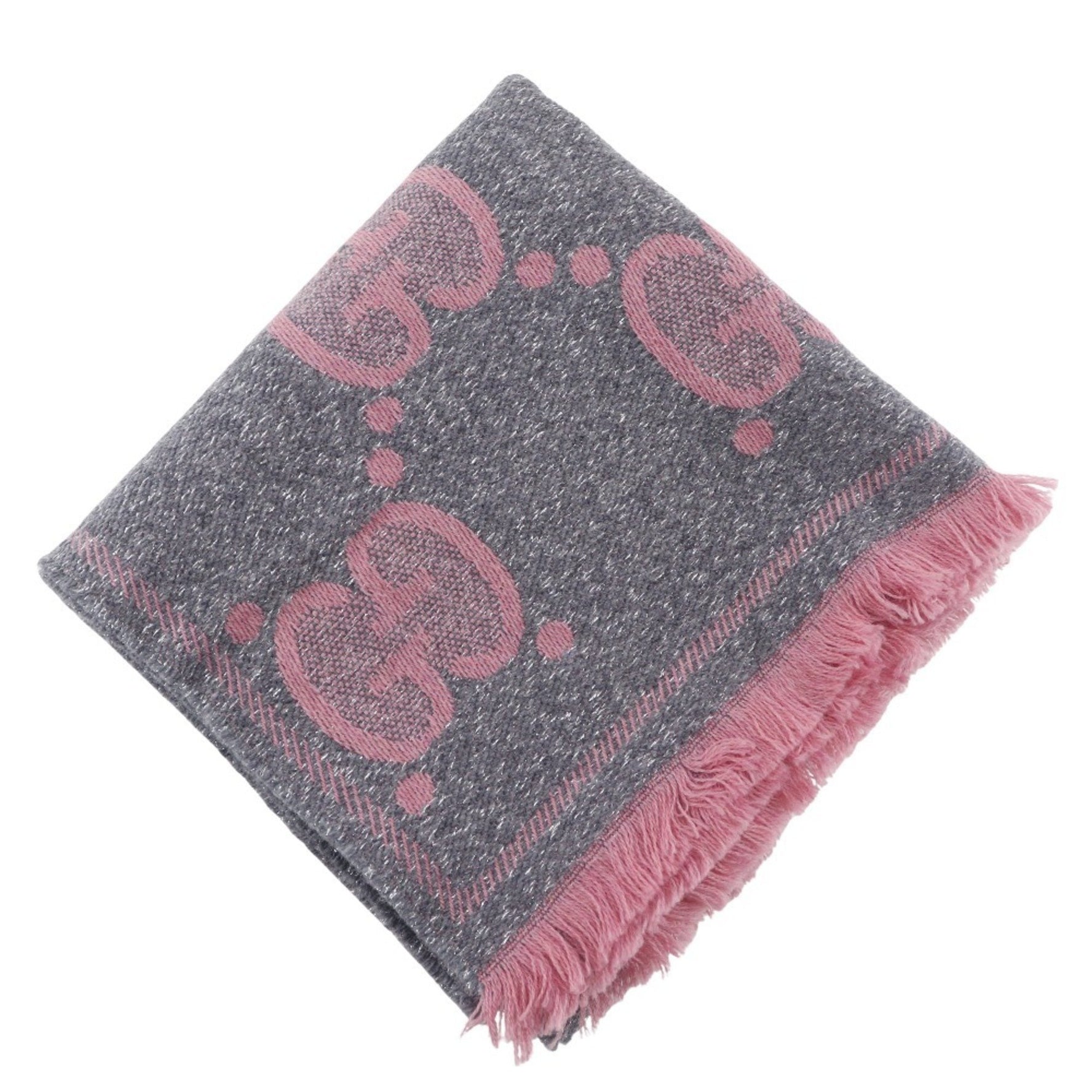 Gucci GG Jacquard Stole/Scarf Wool and Nylon, Gray