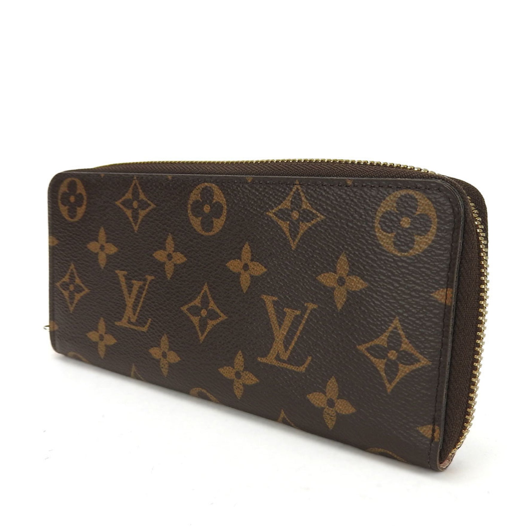 Louis Vuitton Long Wallet Portefeuille Clemence Monogram Canvas Rose Ballerine Brown Round Pink