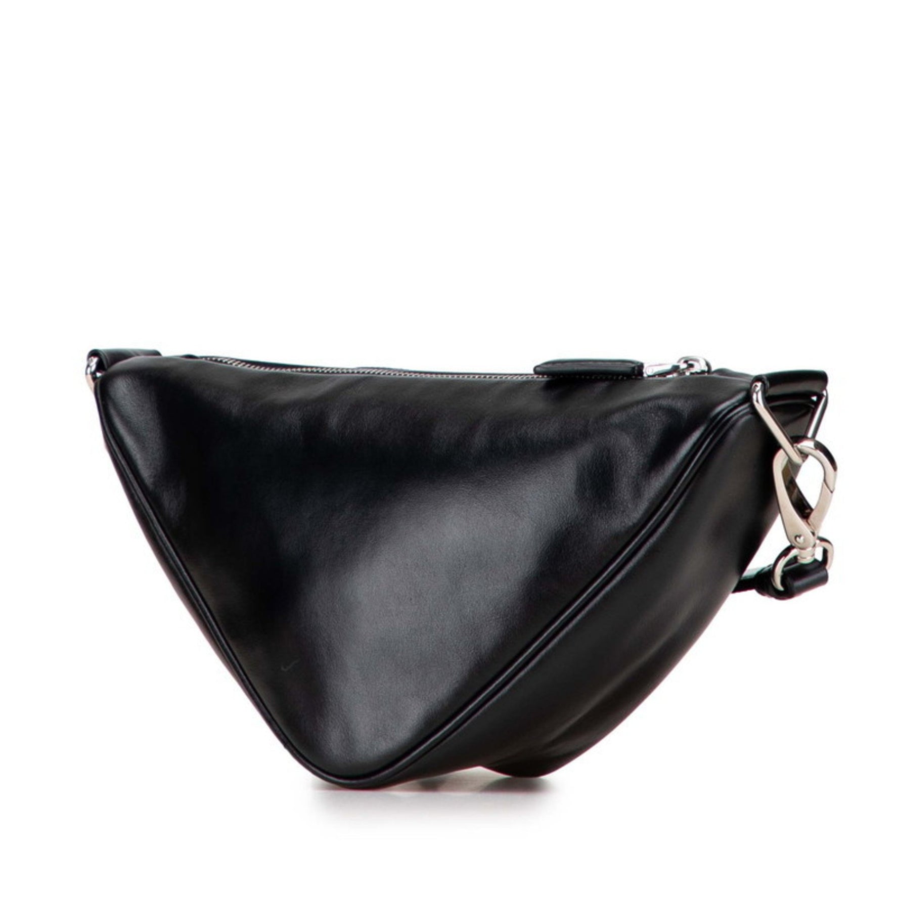 Prada Triangle Embossed Logo Shoulder Bag Leather