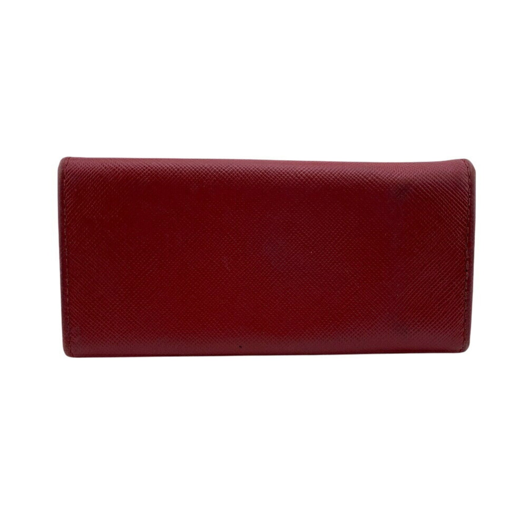 Prada Saffiano Tri-Fold Case with Smart Key, Coin, and Key Ring, Red