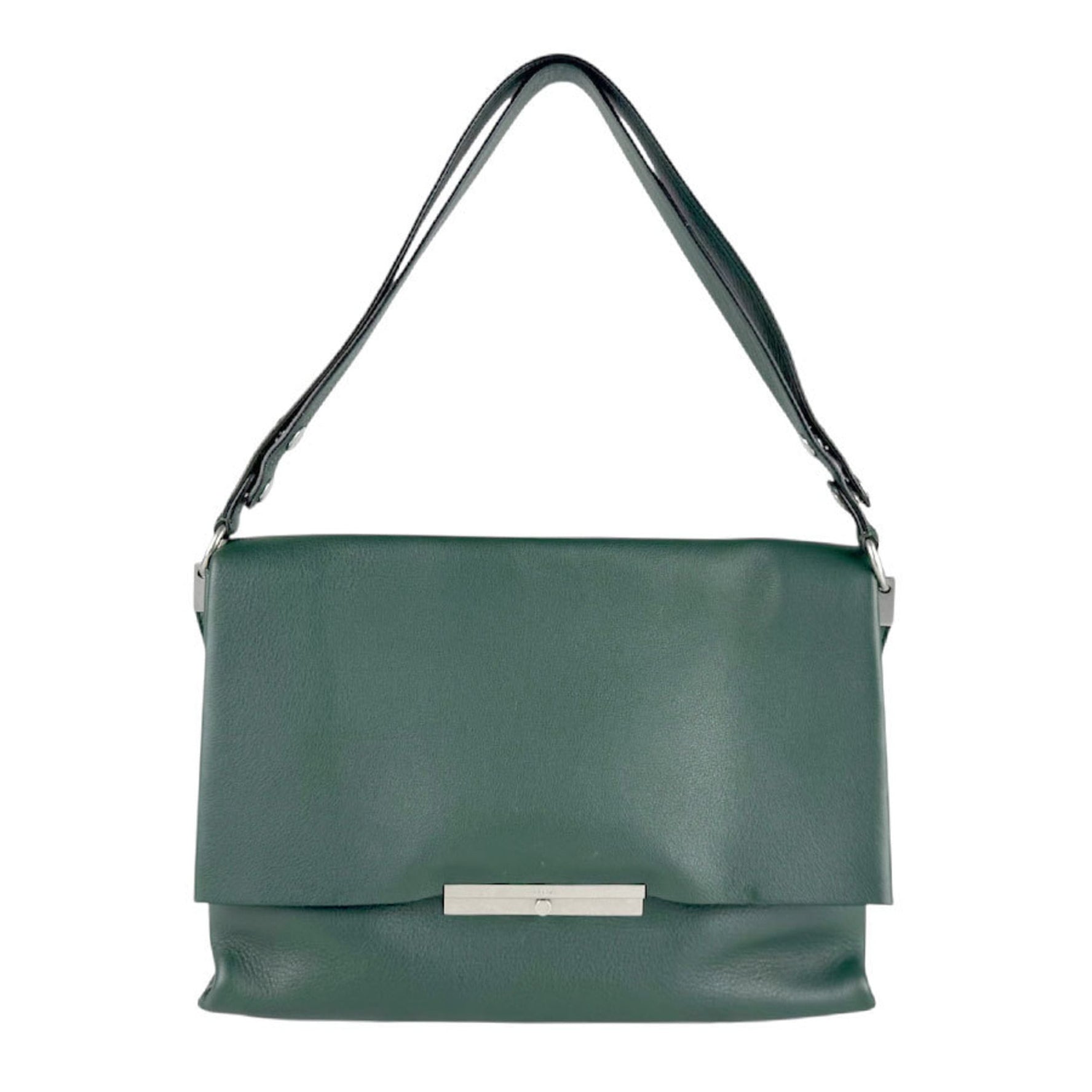 Celine Shoulder Bag, Leather, Dark Green