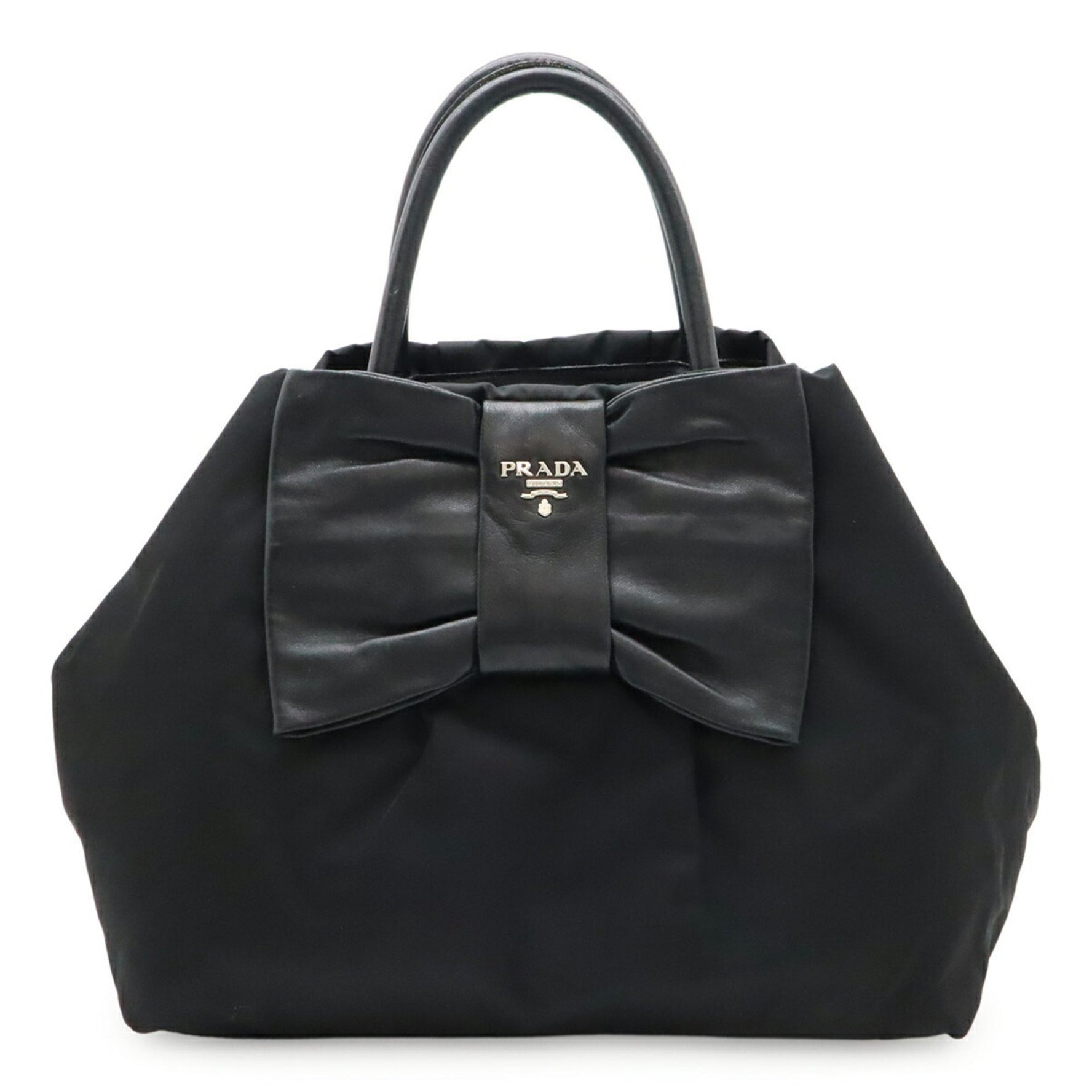 PRADA Mini Tote Bag, Ribbon Nylon Leather Black Nero, Purchased at a Japanese Boutique