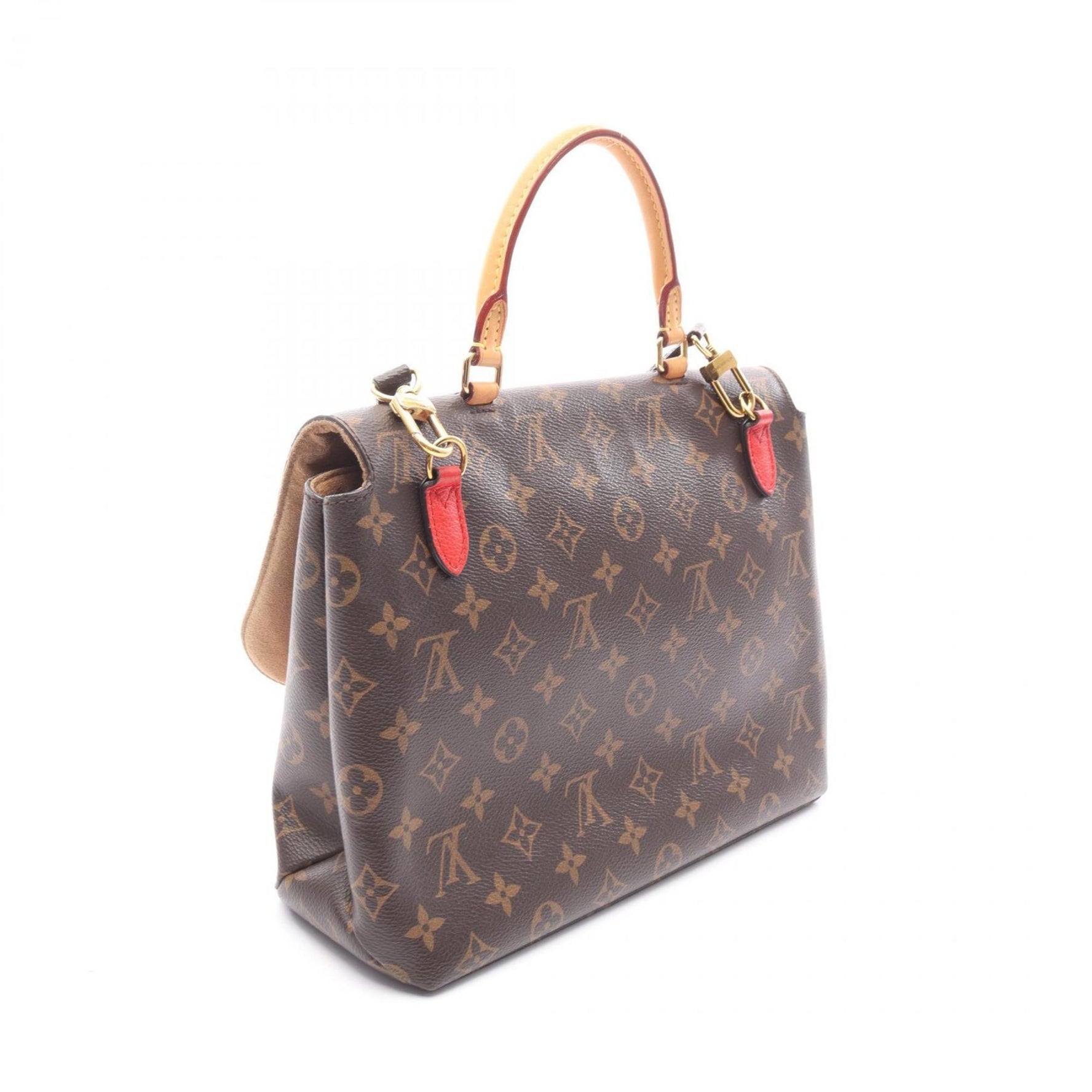 Louis Vuitton Marignan Handbag, Coated Canvas and Leather, Monogram, Brown Red