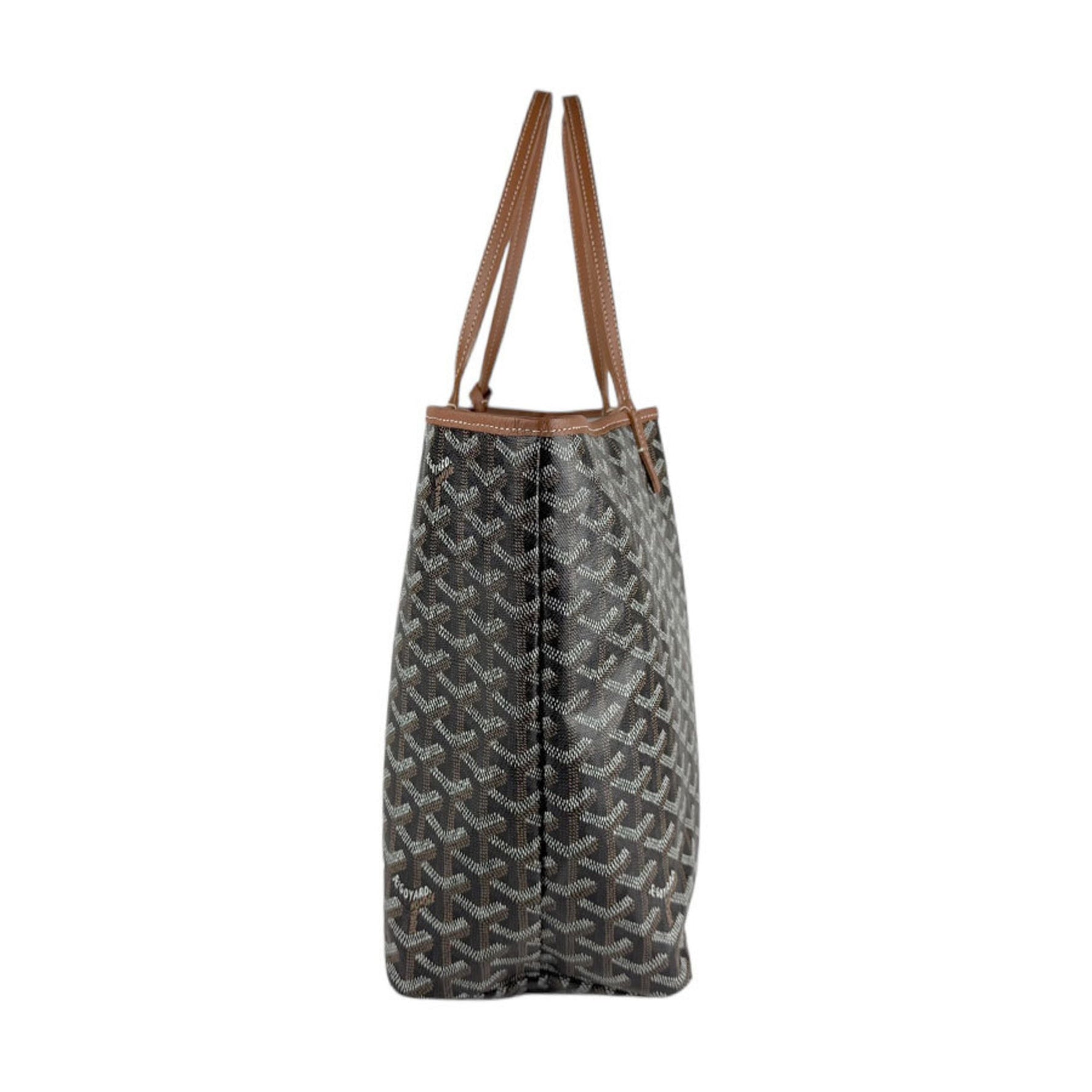 Goyard Saint Louis PM Tote Bag in Brown, Black, and White Leather Women